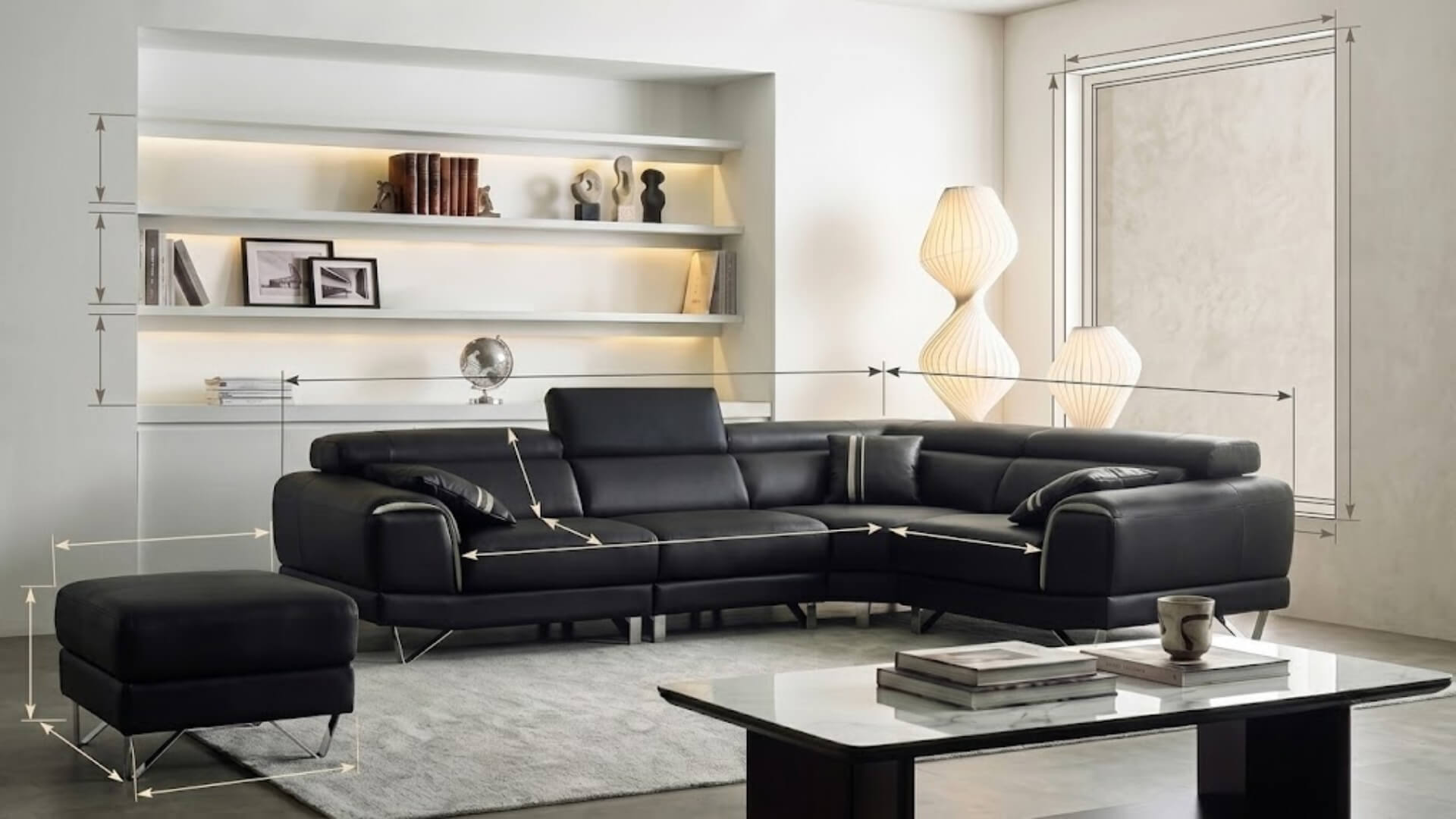Kích thước sofa chữ L tiêu chuẩn