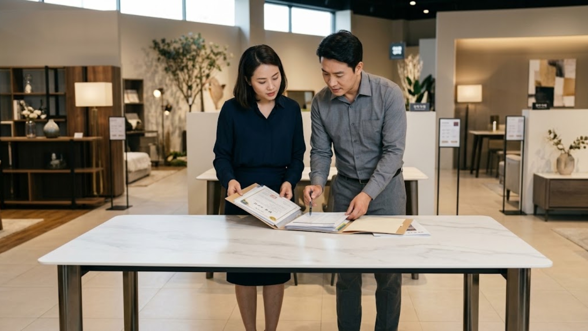 Kiểm tra giấy tờ của bàn ăn nhập khẩu Hàn Quốc