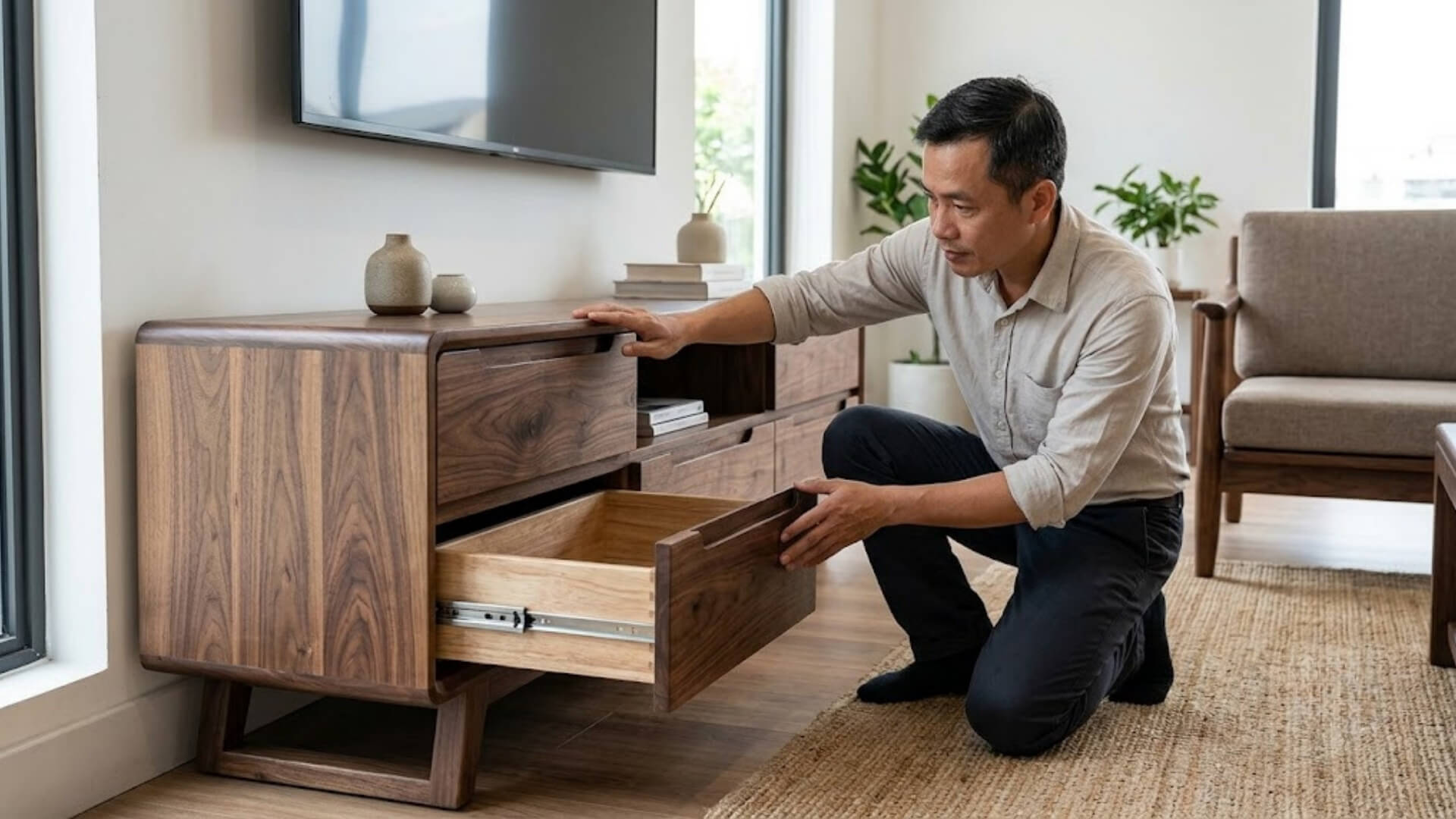 Làm sao biết kệ tivi gỗ óc chó có chất lượng tương xứng với giá tiền