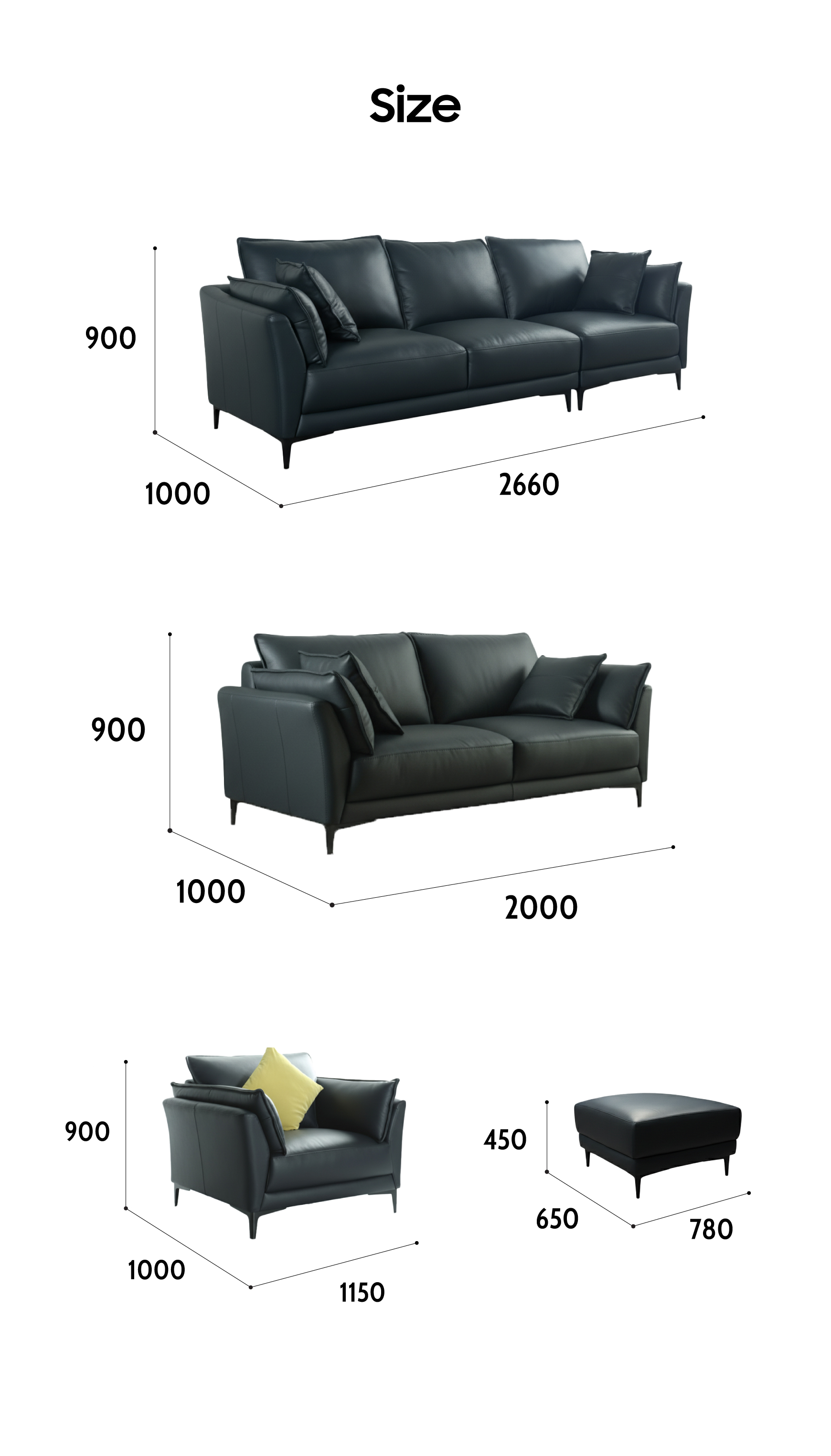 SOFA DA LEWIS - phòng khách - Jang In