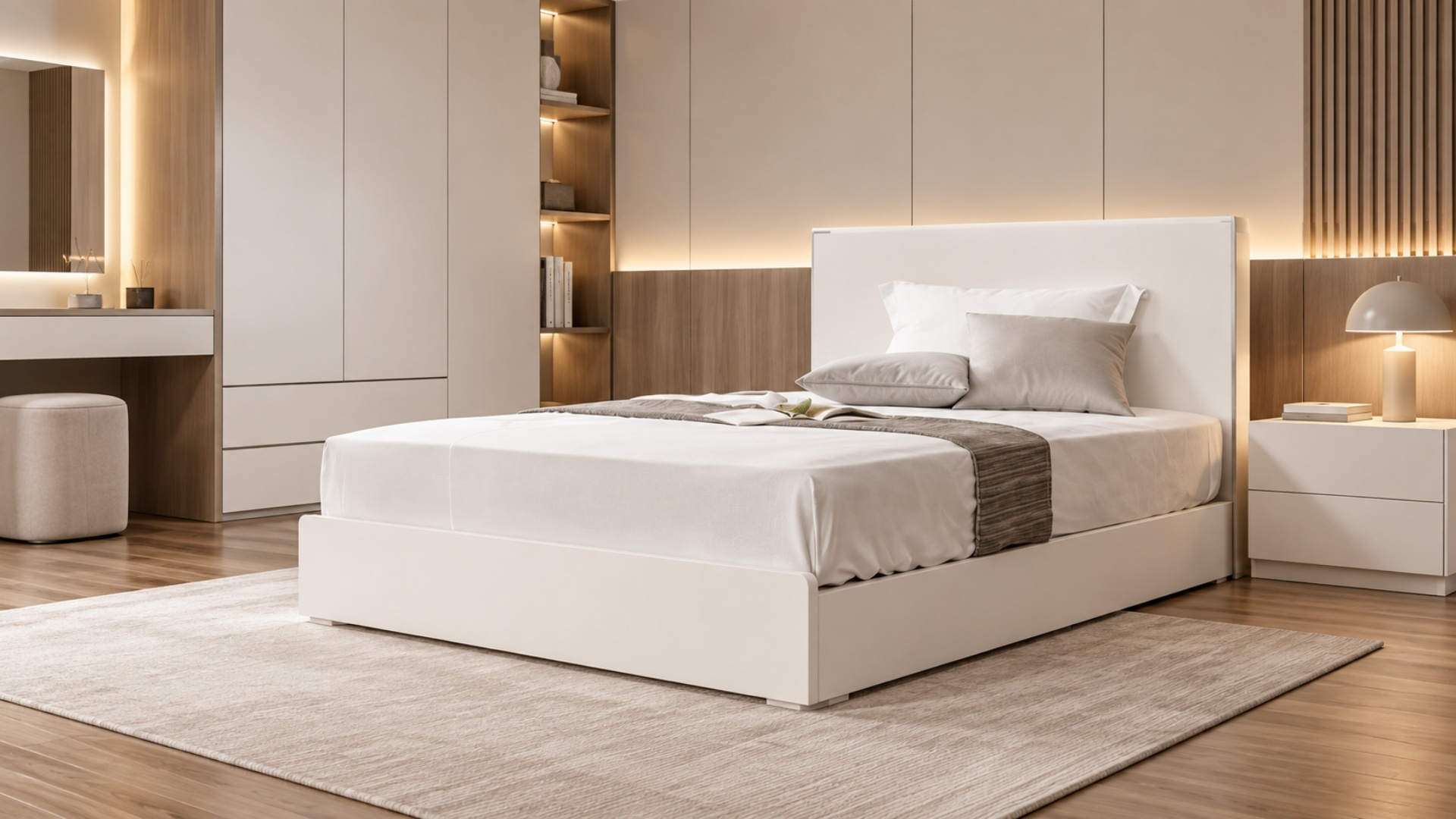 Mẫu giường gỗ chân thấp