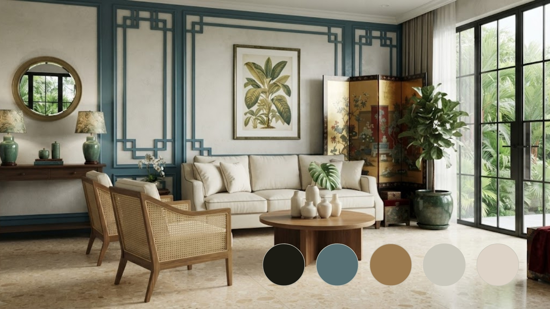 màu sắc tạo nên vẻ đẹp của phong cách nội thất Indochine