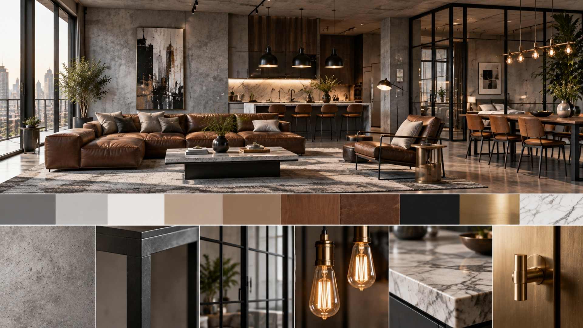 Màu sắc và vật liệu đặc trưng của phong cách nội thất Urban