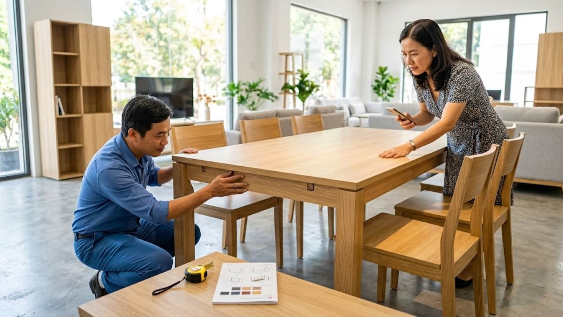 Những lưu ý trước khi mua bàn ăn gỗ công nghiệp
