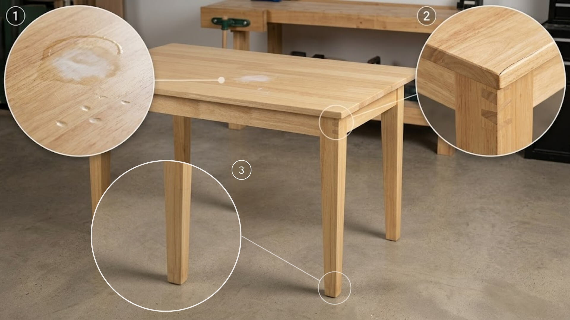 Nhược điểm của bàn ăn gỗ cao su
