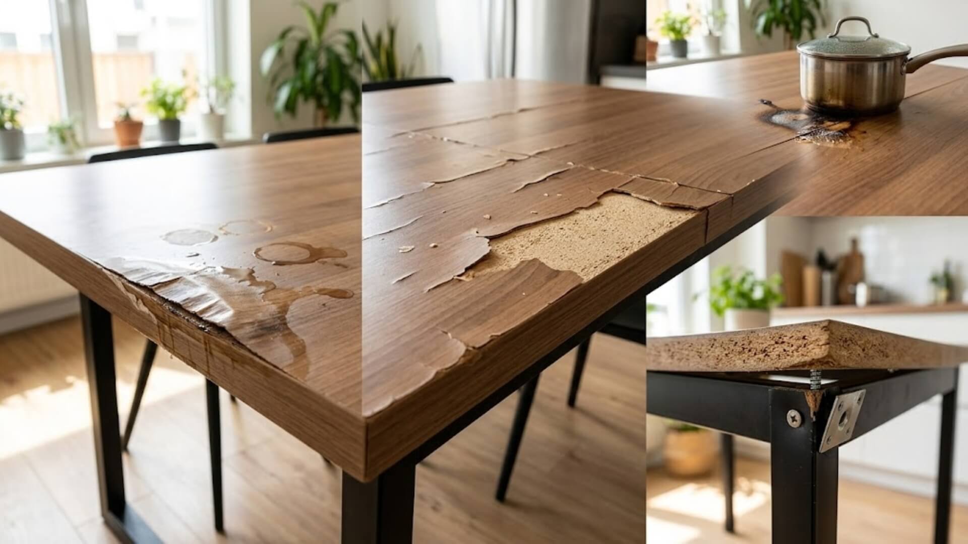 Nhược điểm của bàn ăn gỗ công nghiệp