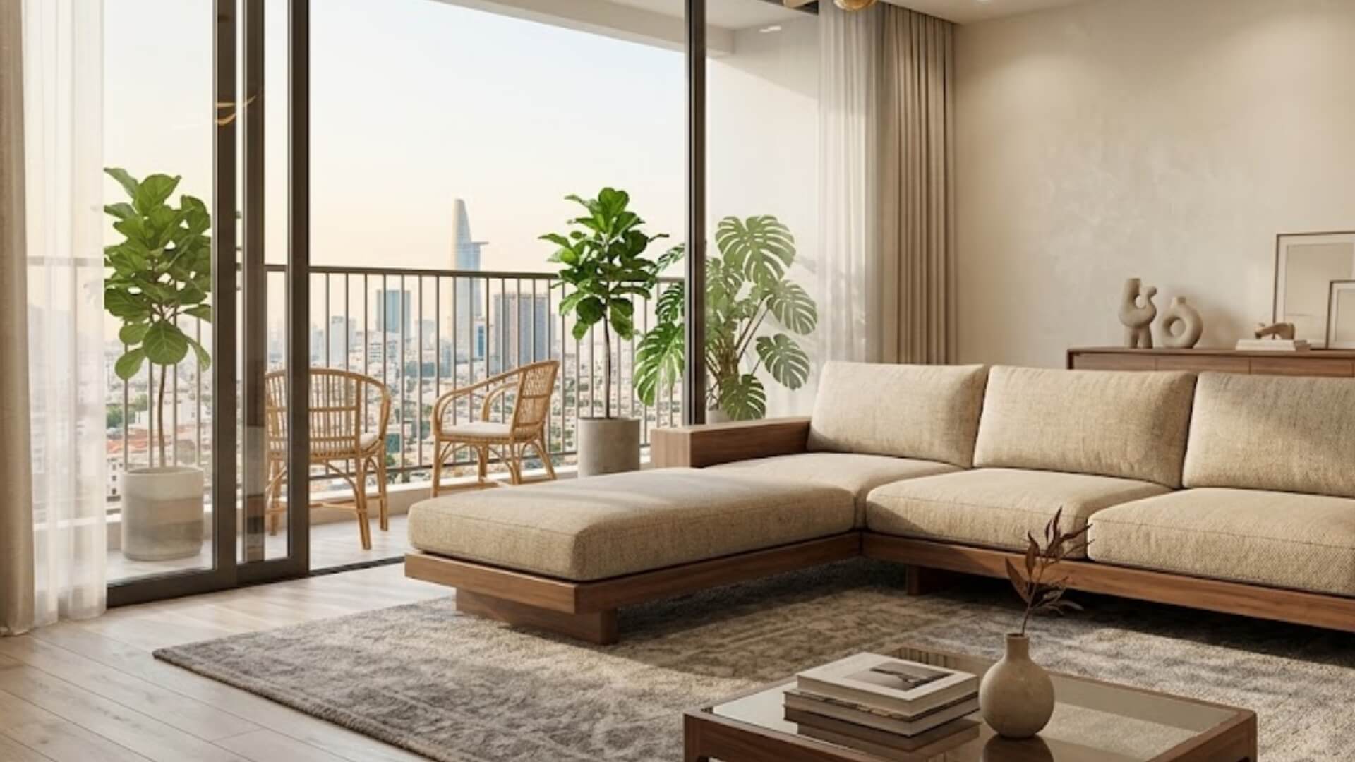 Sofa góc gỗ