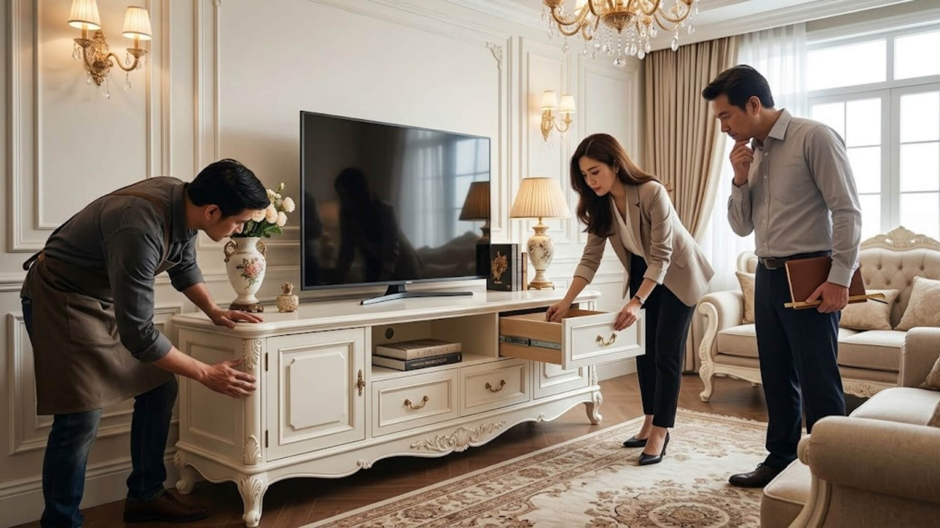 Các tiêu chí đánh giá chất lượng kệ tivi tân cổ điển