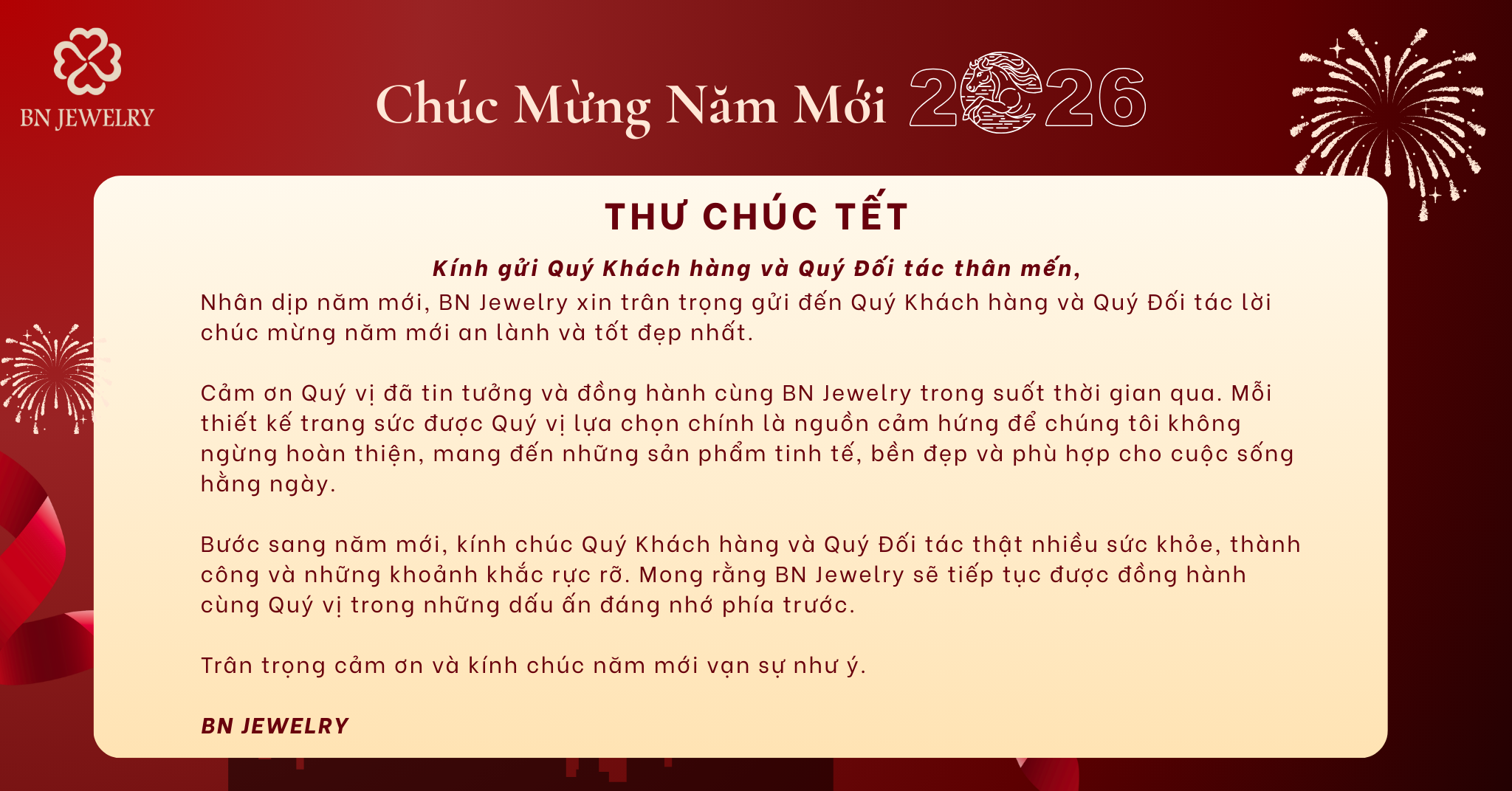 BN JEWELRY chúc mừng năm mới 2026