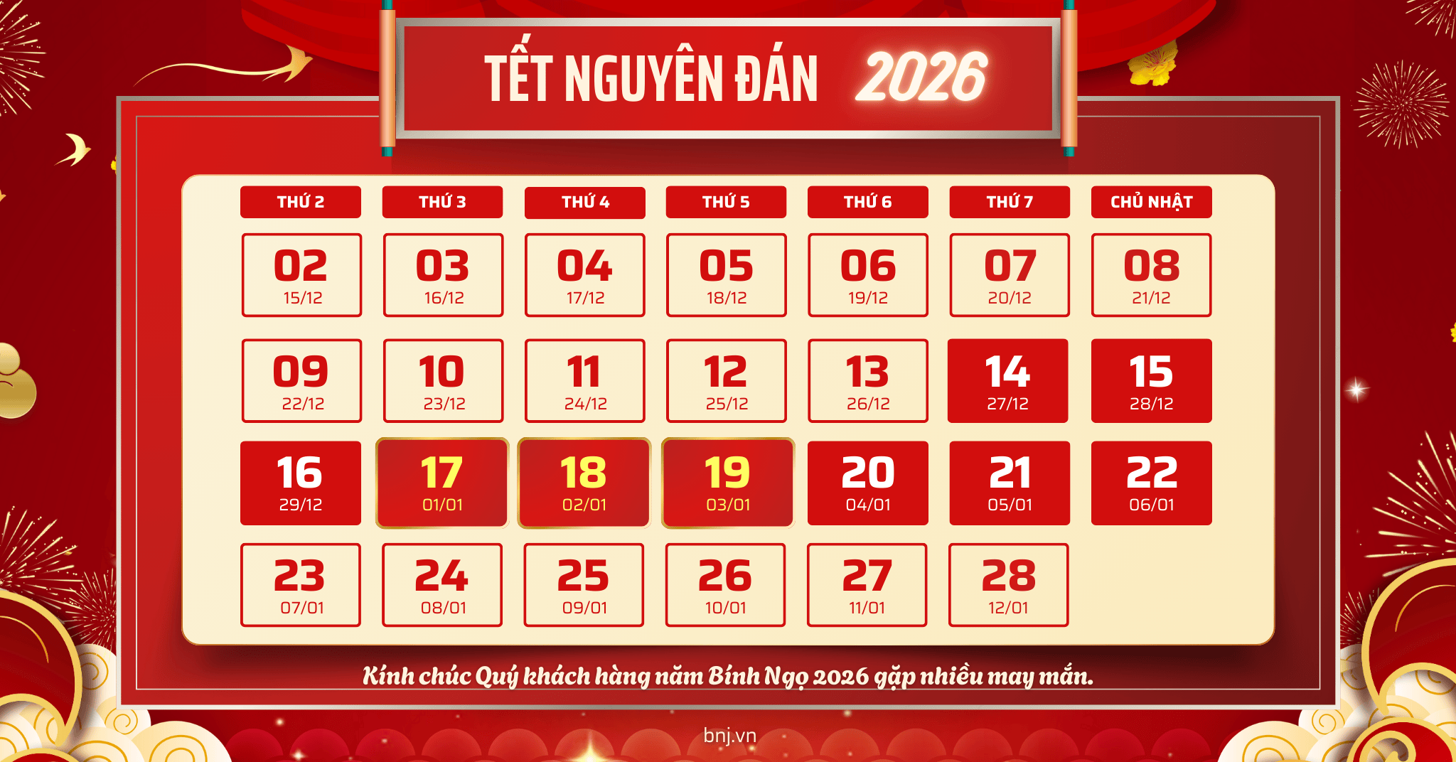 Tết âm lịch 2026 nghỉ mấy ngày?