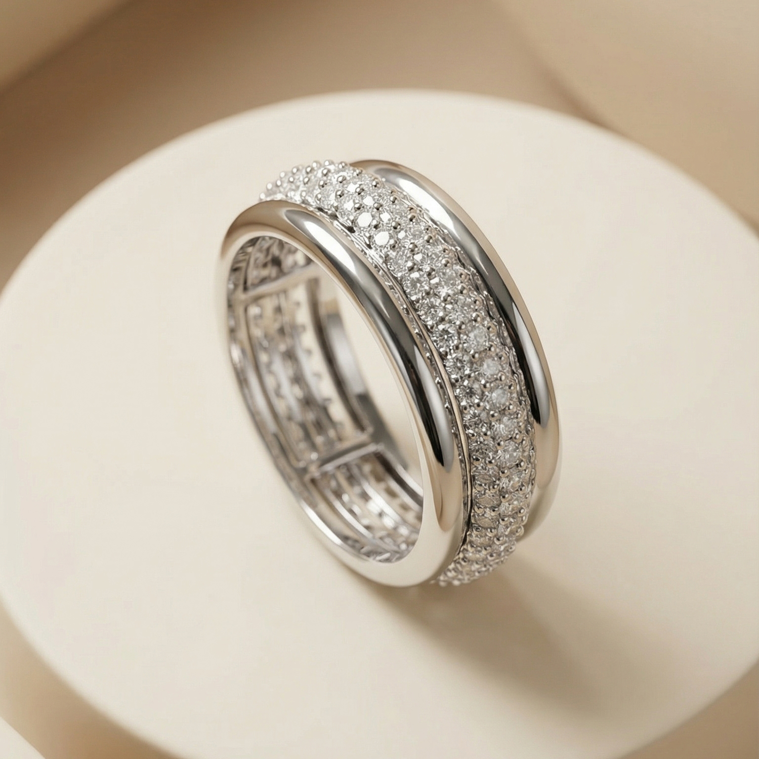 Nhẫn GF 14K thiết kế Bản Xoay Crystal BN JEWELRY