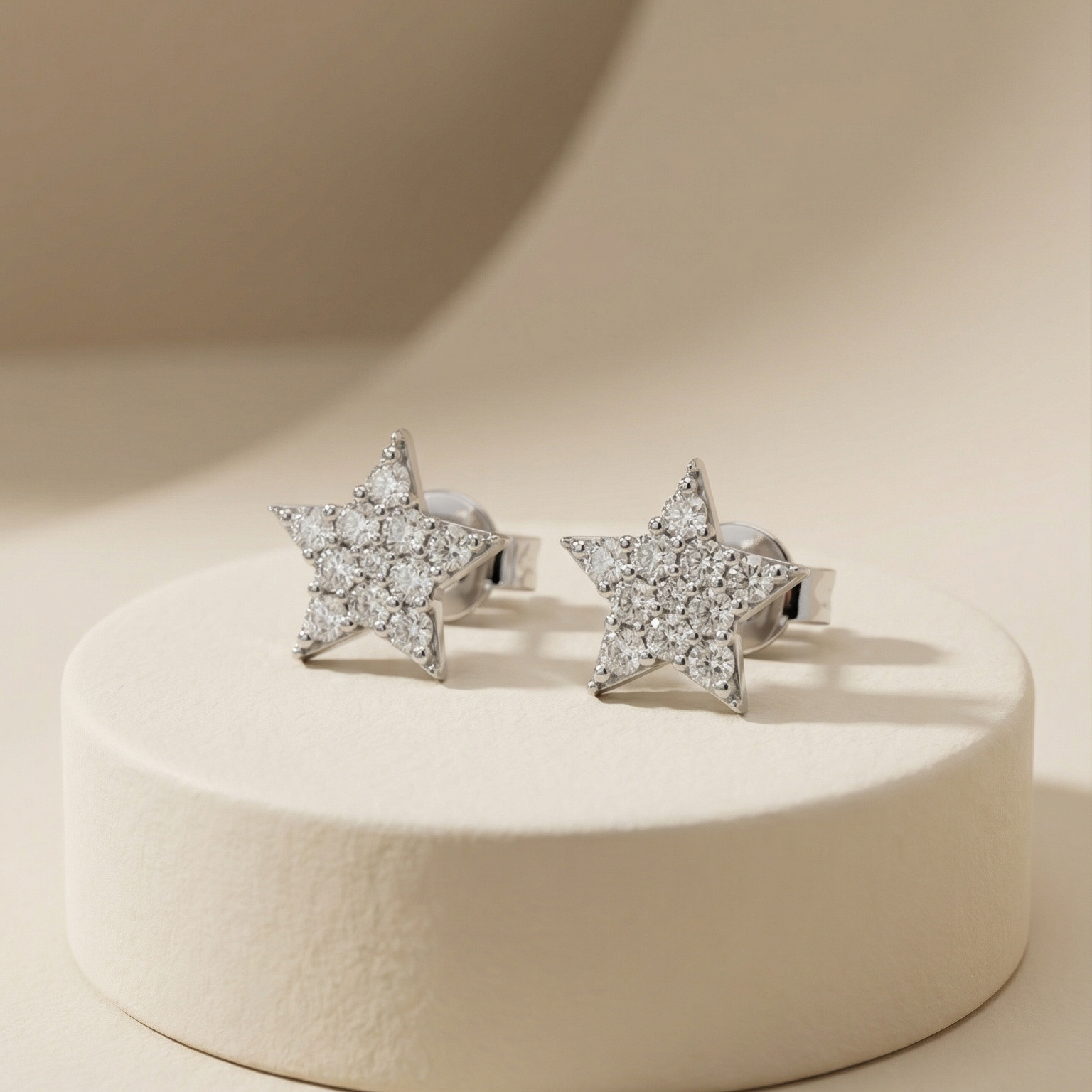 Bông tai Platinum thiết kế Star Signature BN JEWELRY