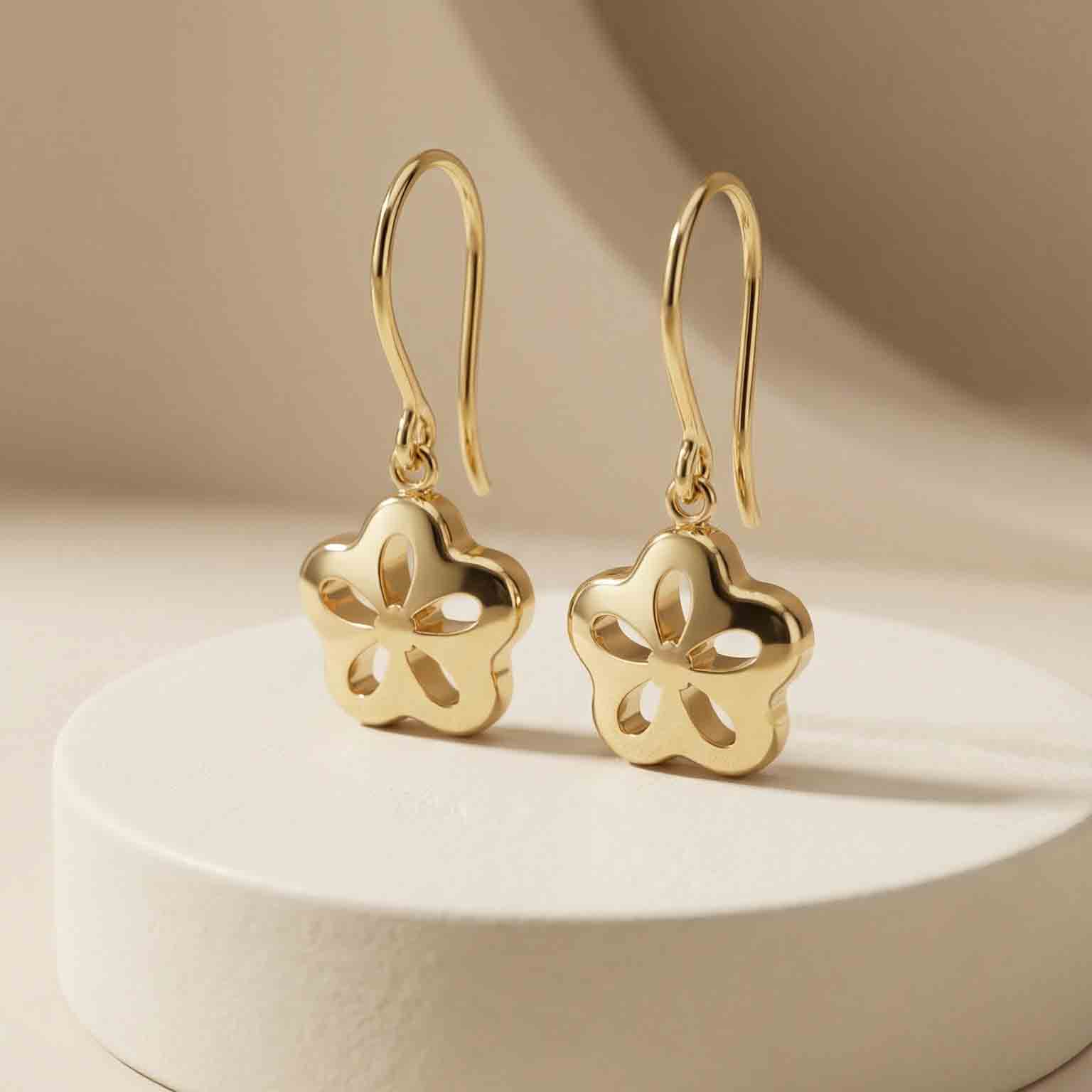 Bông tai GF 14K thiết kế Silver Blossom Hooks BN JEWELRY