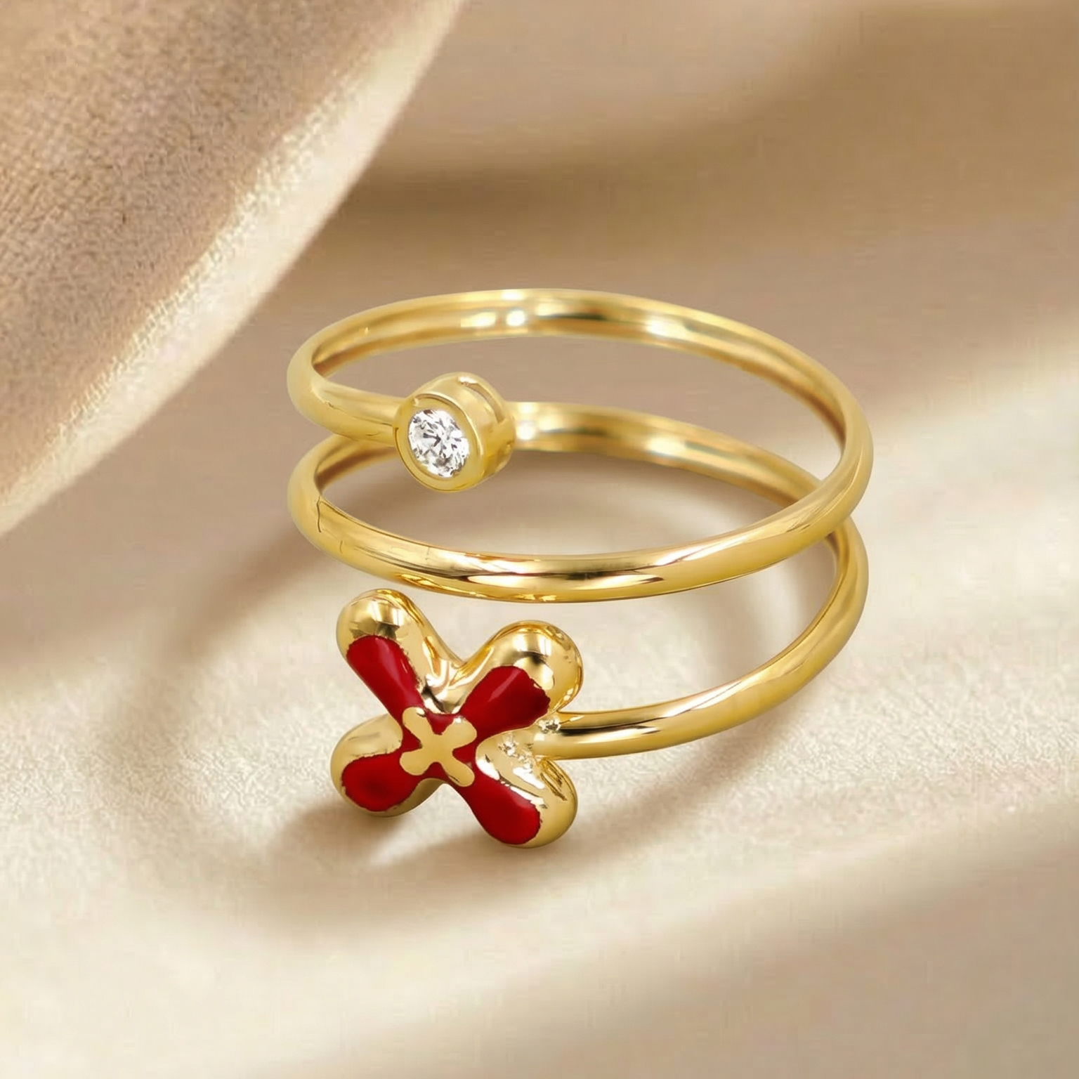 Nhẫn GF 14K thiết kế xoắn vòng Flora BN JEWELRY