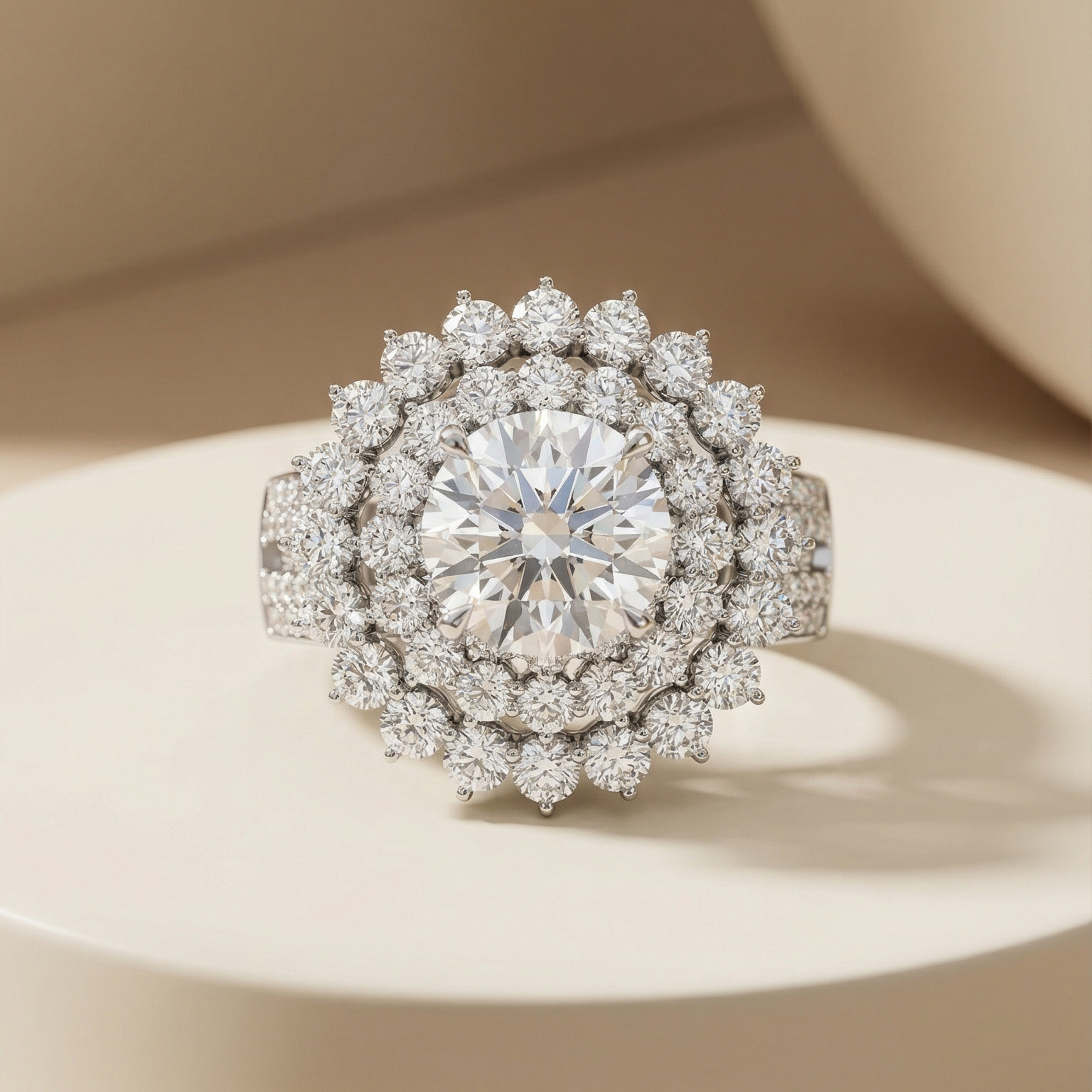 Nhẫn Platinum thiết kế Sun-Flower BN JEWELRY | 8.0 Ly