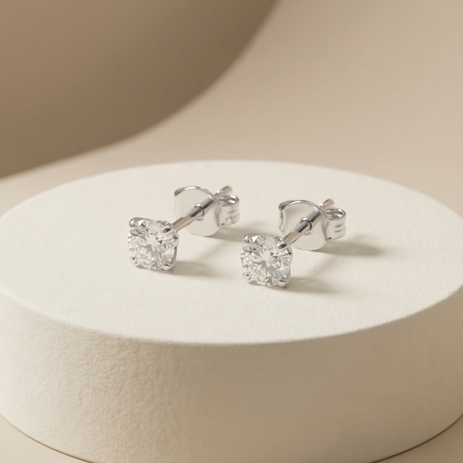 Bông tai GF 14K Solitaire Studs đá chủ moissanite BN JEWELRY | đá 3.0 li - BDY2558_E