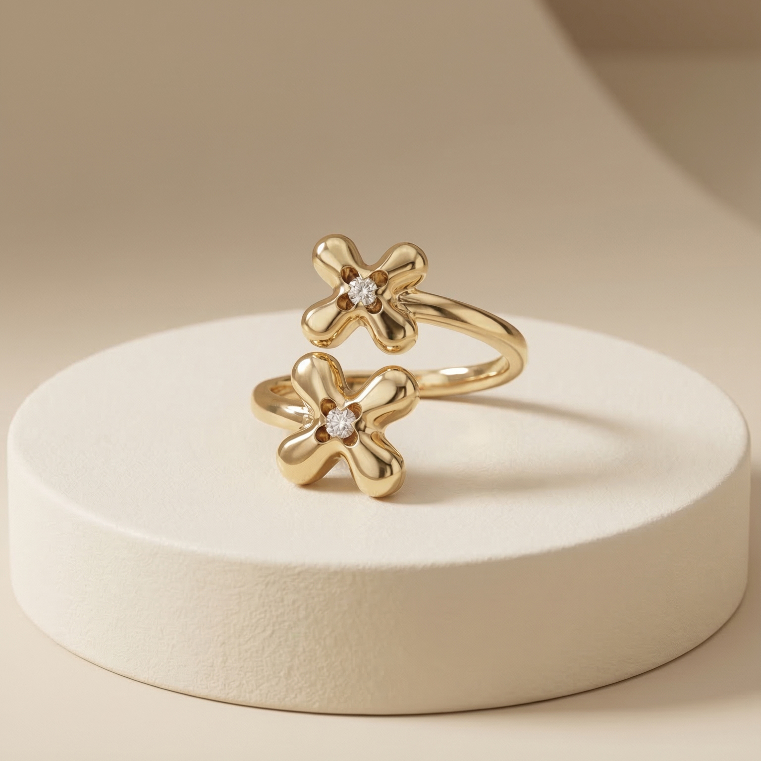 Nhẫn GF 14K thiết kế Lilac Duo đính đá BN JEWELRY