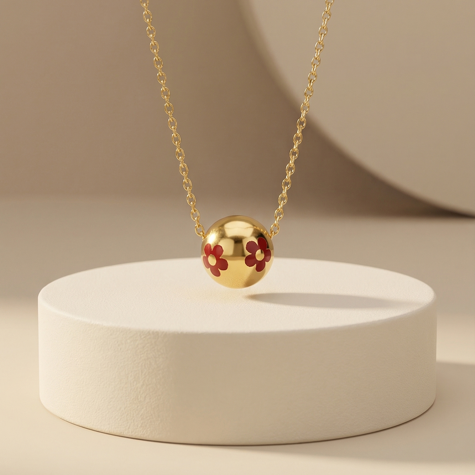 Mặt dây chuyền GF 14K charm tròn hoa Bloomy BN JEWELRY