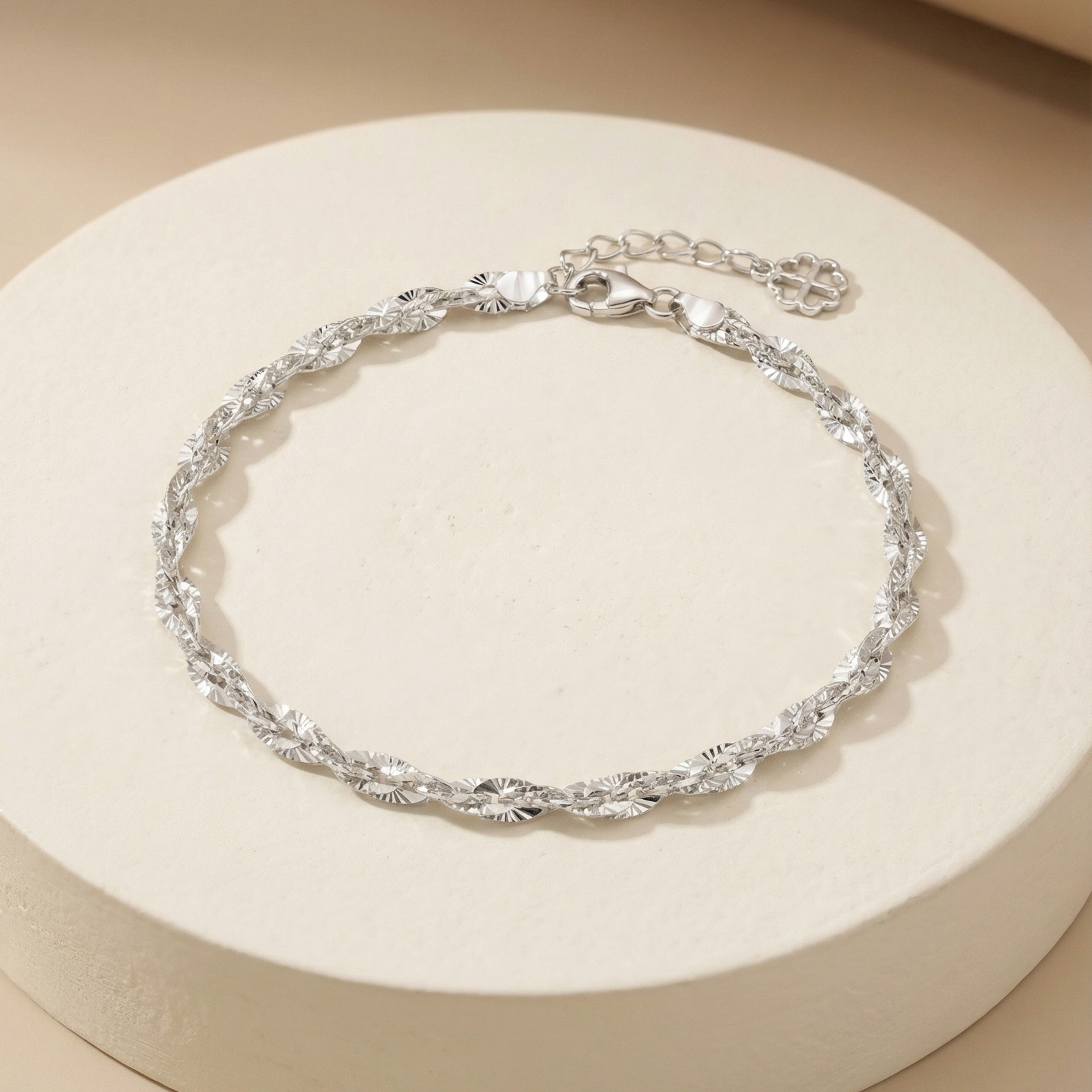 Lắc tay Platinum dây xoắn Twist BN JEWELRY