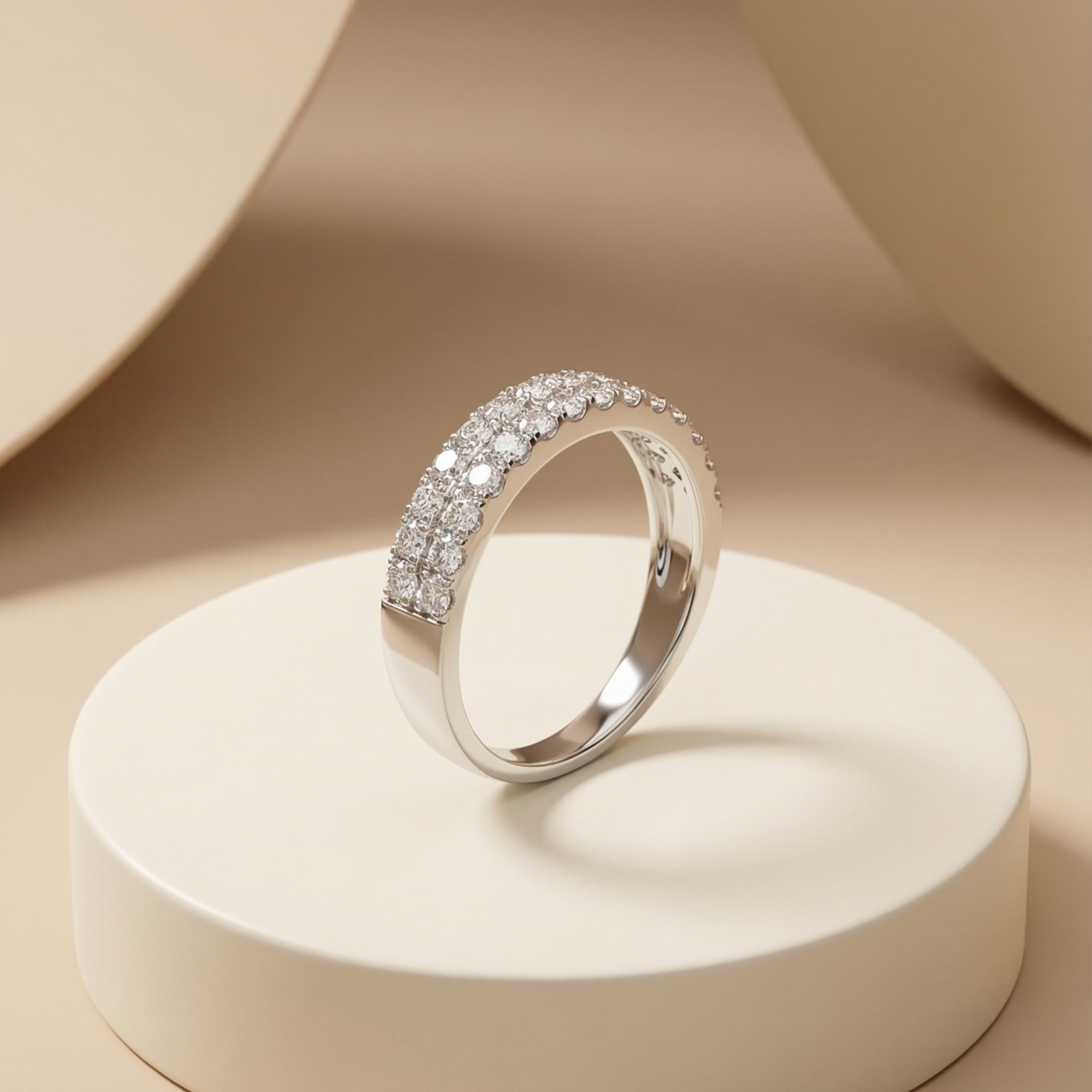 Nhẫn Platinum thiết kế Pavé Trinity BN JEWELRY