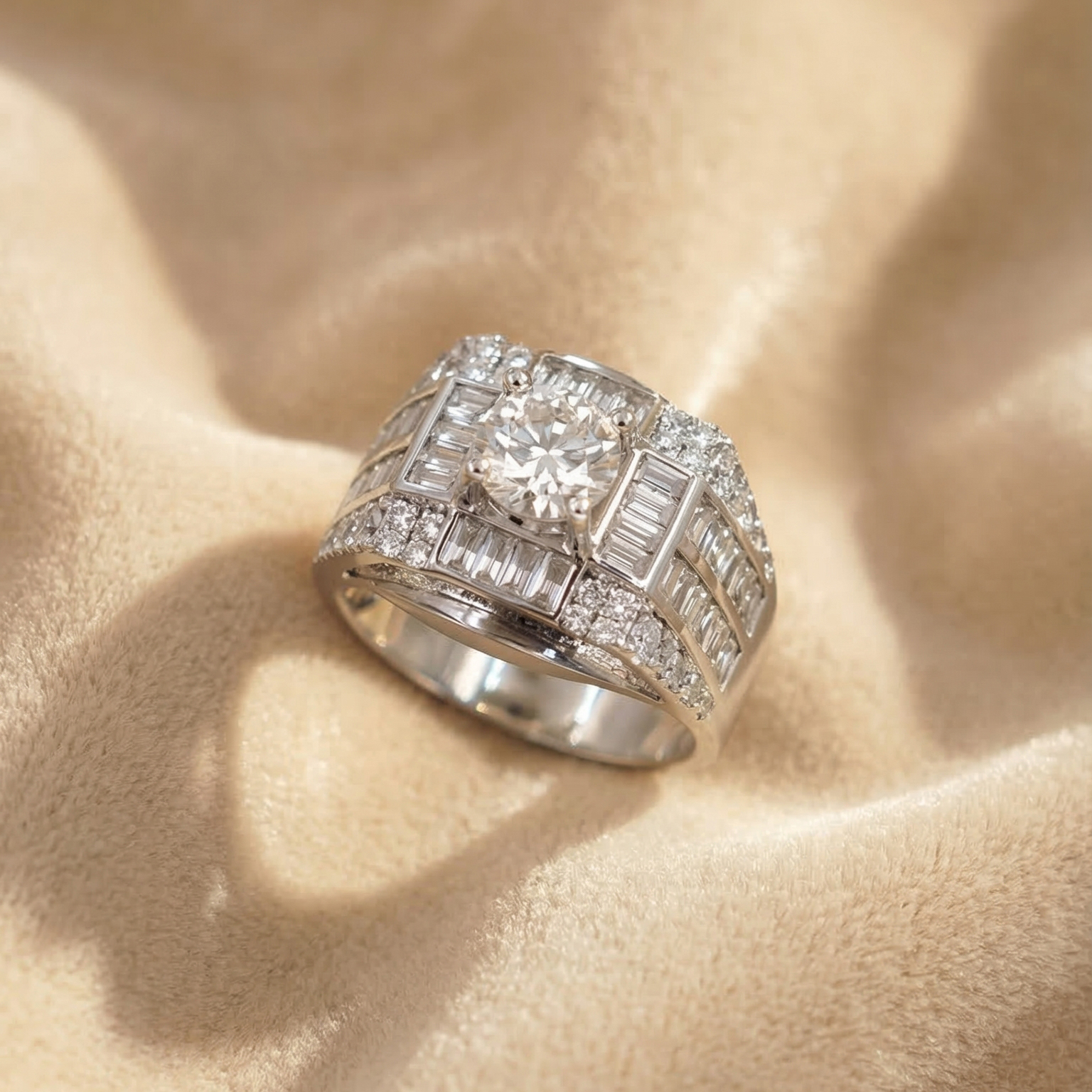 Nhẫn Bạch kim Platinum 10% thiết kế lyfe BN JEWELRY | 7.5 ly - NTY143_PT