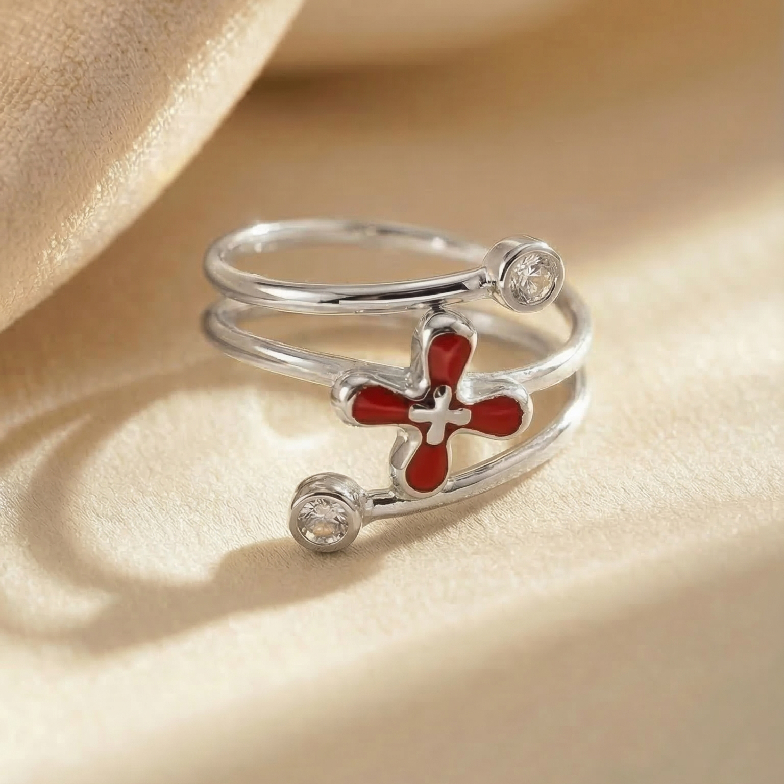 Nhẫn GF 14K thiết kế xoắn vòng middle Flora BN JEWELRY