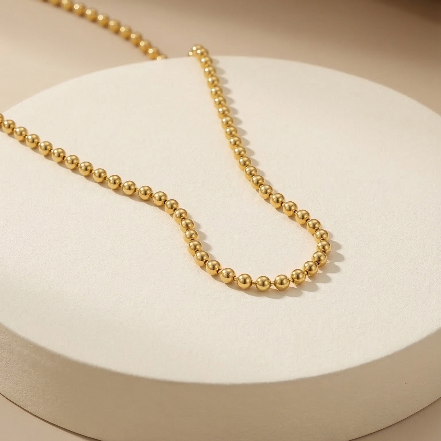 Dây chuyền trơn GF 14K mắt bi ball chain BN JEWELRY | 1ly2 (không có mặt)