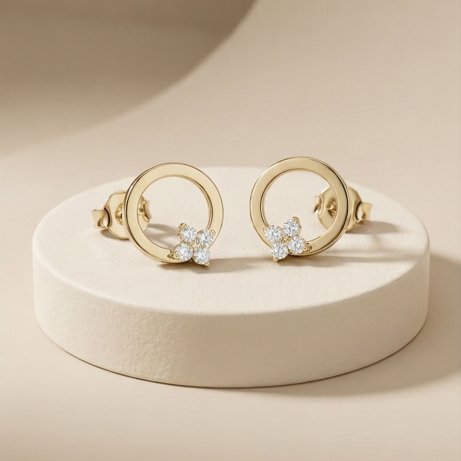 Bông tai GF 14K thiết kế Hoa tuyết đính đá moissanite BN JEWELRY