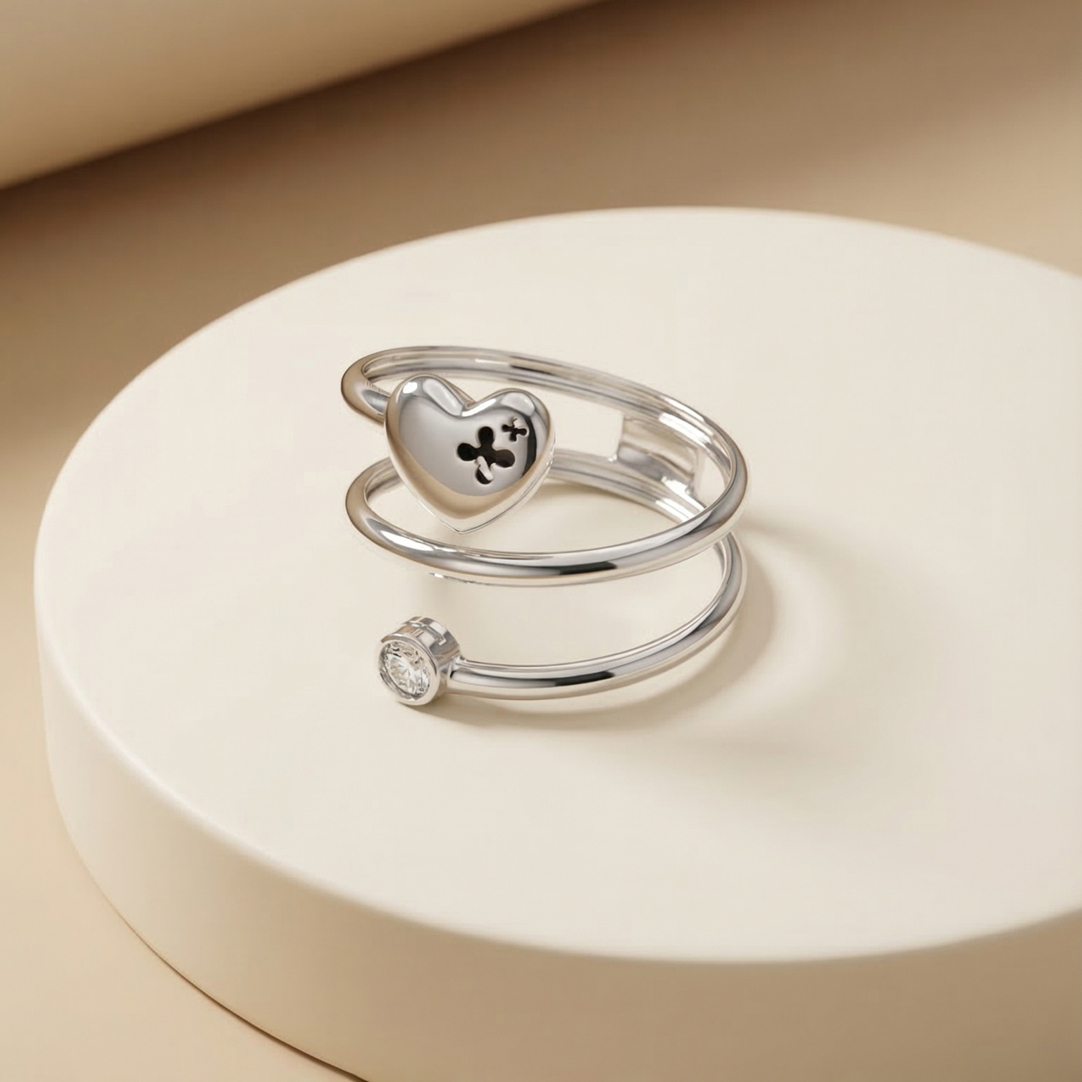 Nhẫn GF 14K xoắn vòng trái tim Éternel BN JEWELRY