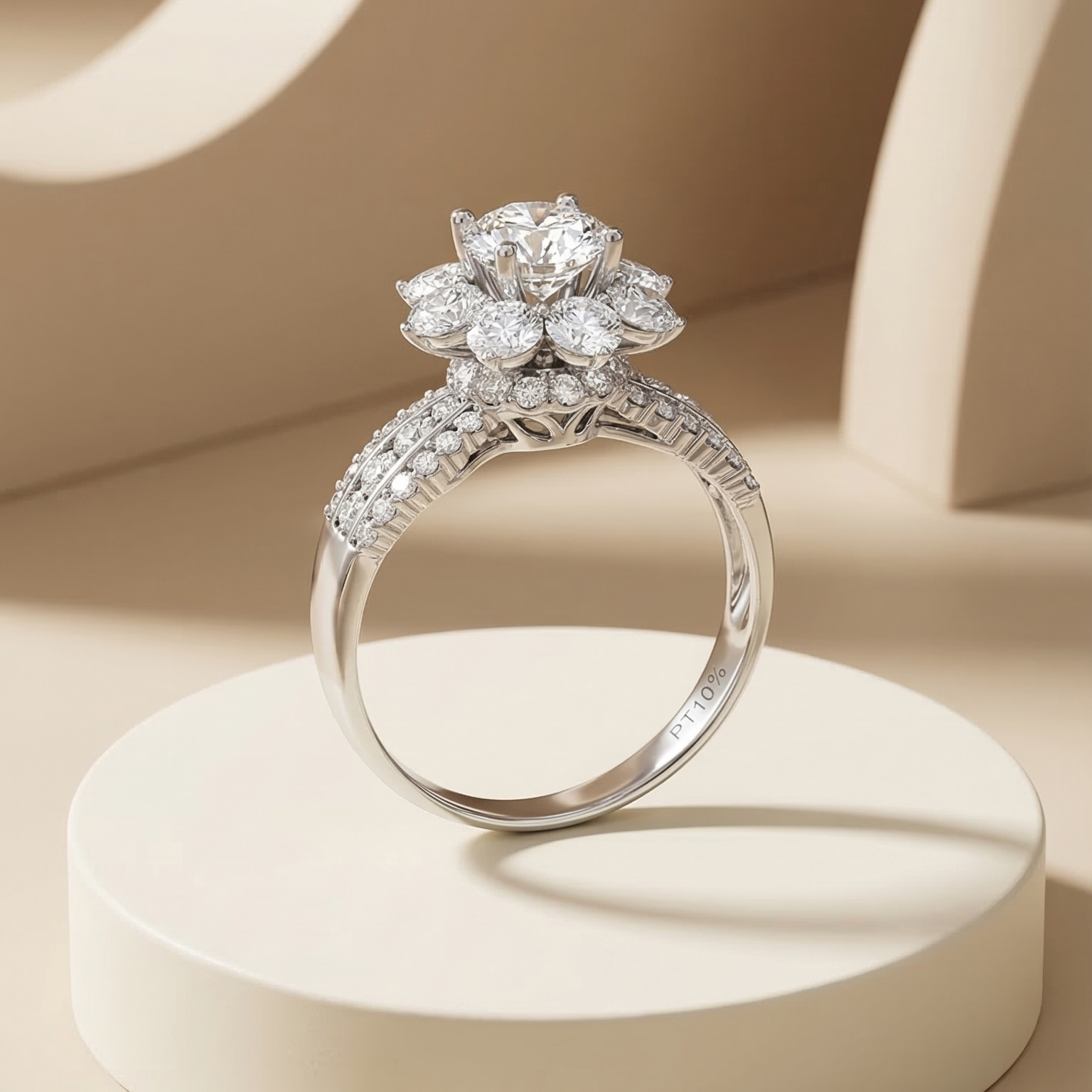 Nhẫn Platinum thiết kế Eos BN JEWELRY | 6.5 ly