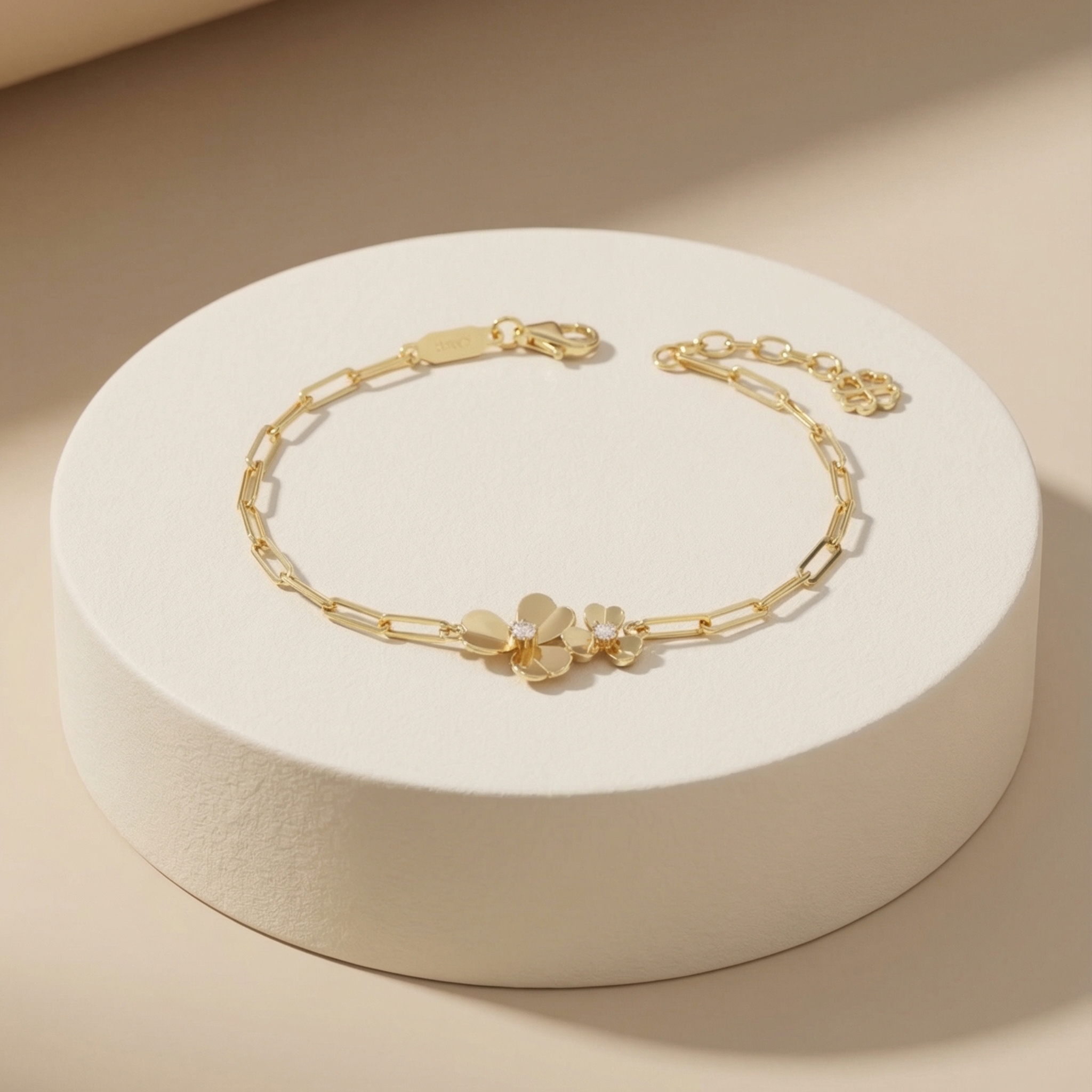 Lắc tay GF 14K thiết kế Cỏ 3 lá Duo may mắn BN JEWELRY