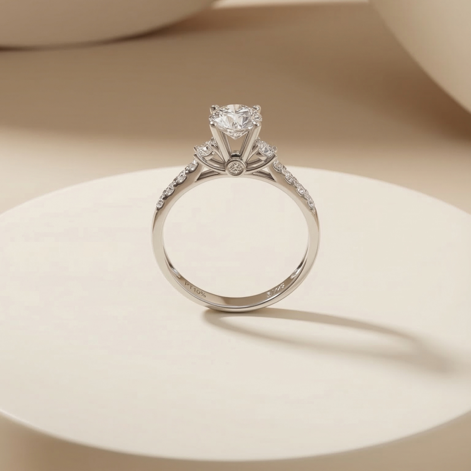 Nhẫn Platinum thiết kế Bridal Rise 2 BN JEWELRY | 6.0 ly