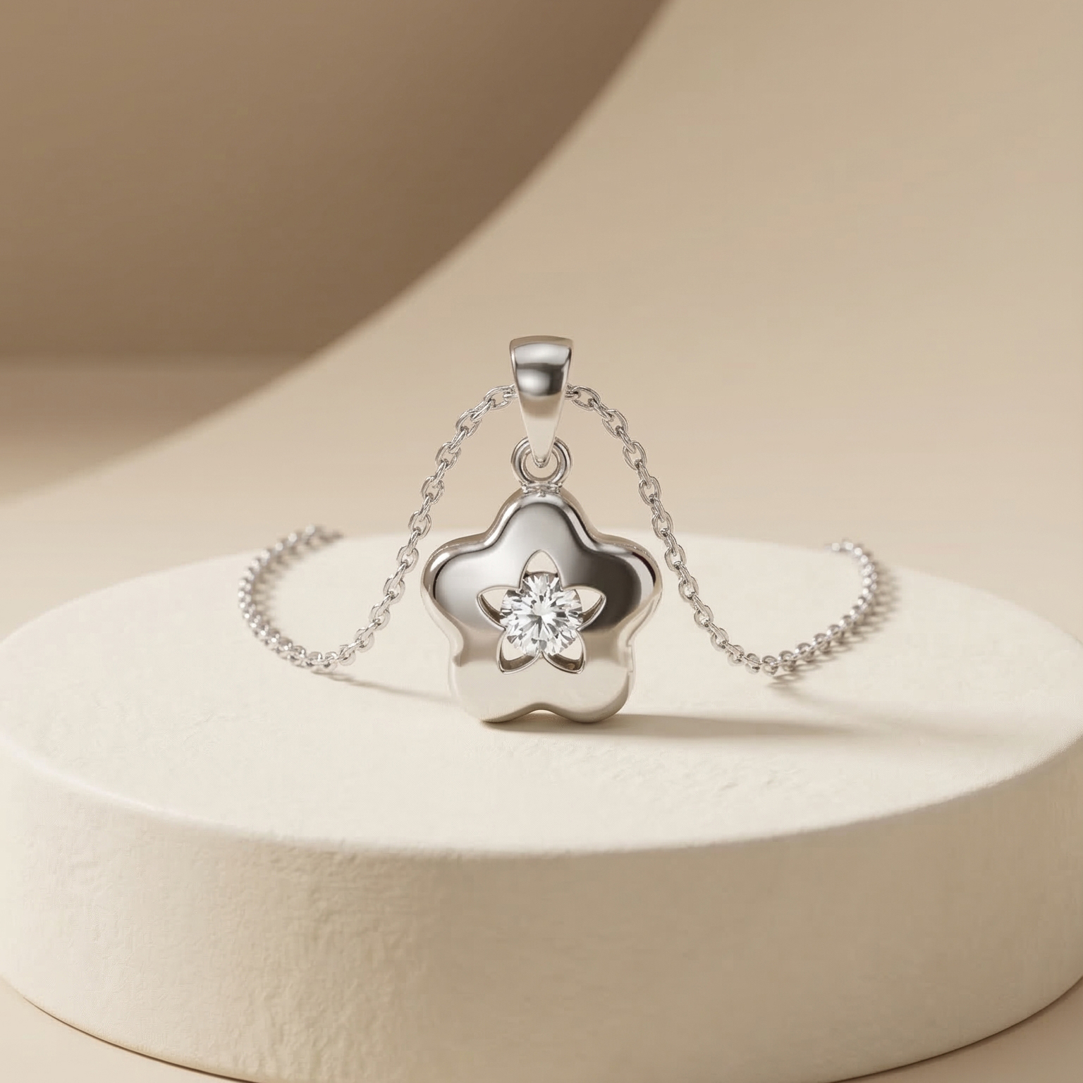 Mặt dây chuyền GF 14K thiết kế Bloomy đính đá moissanite BN JEWELRY