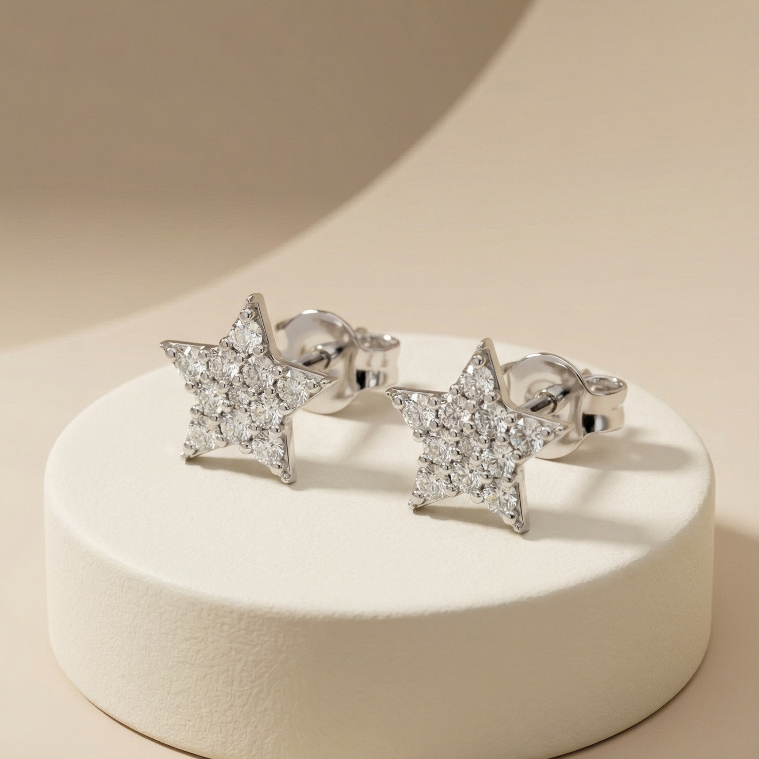 Bông tai Platinum thiết kế Star Signature BN JEWELRY