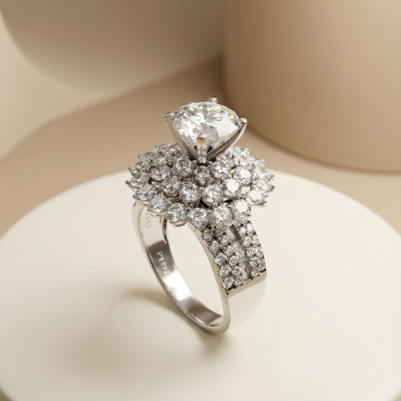 Nhẫn Platinum thiết kế Sun-Flower BN JEWELRY | 8.0 Ly