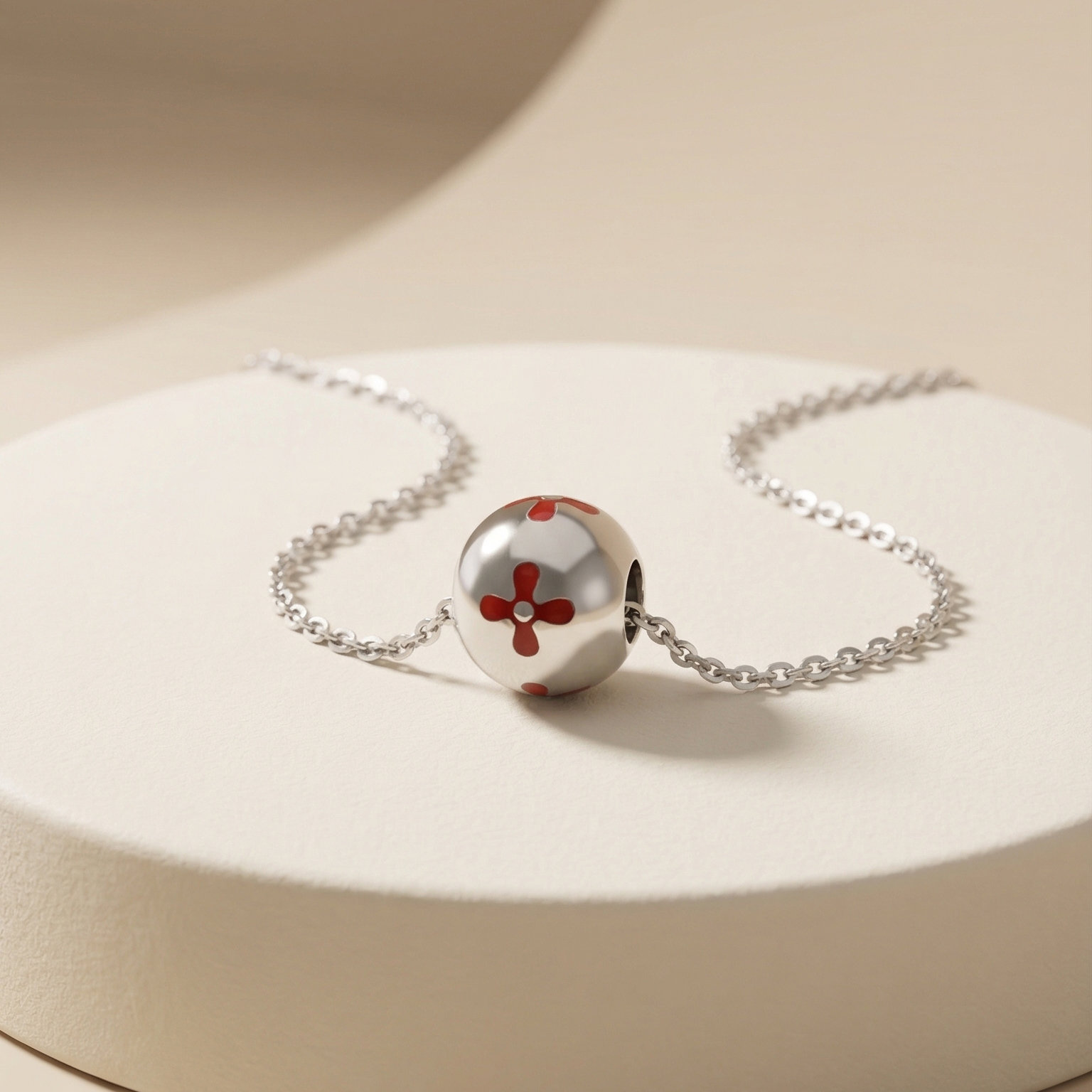 Mặt dây chuyền GF 14K charm tròn hoa Flora BN JEWELRY