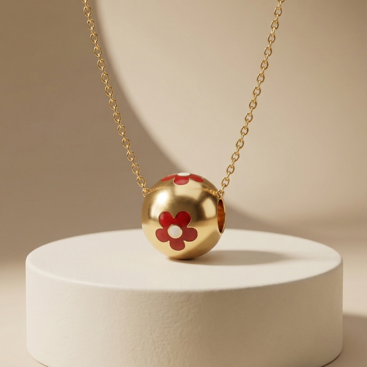 Mặt dây chuyền GF 14K charm tròn hoa Bloomy BN JEWELRY