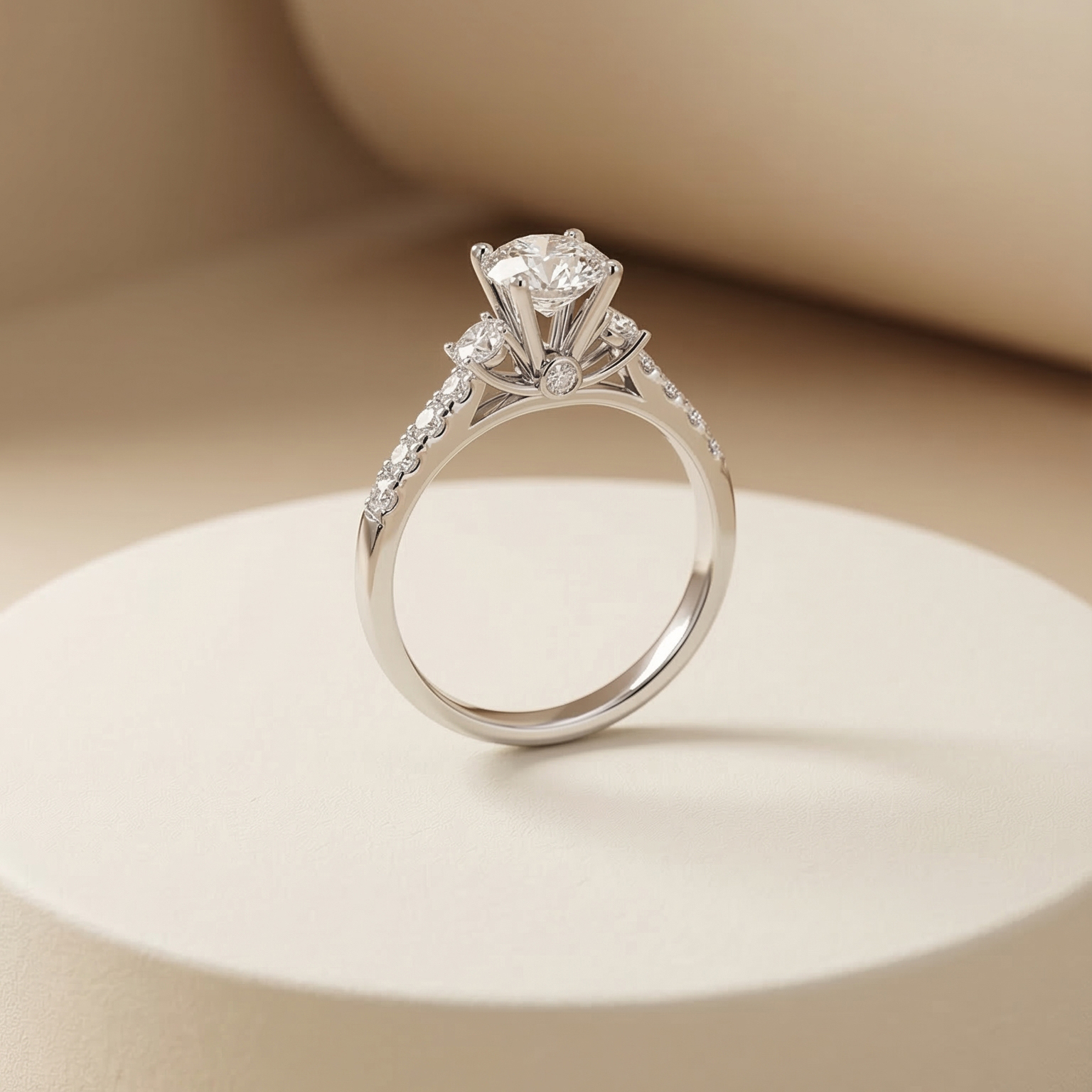 Nhẫn Platinum thiết kế Bridal Rise 2 BN JEWELRY | 6.0 ly