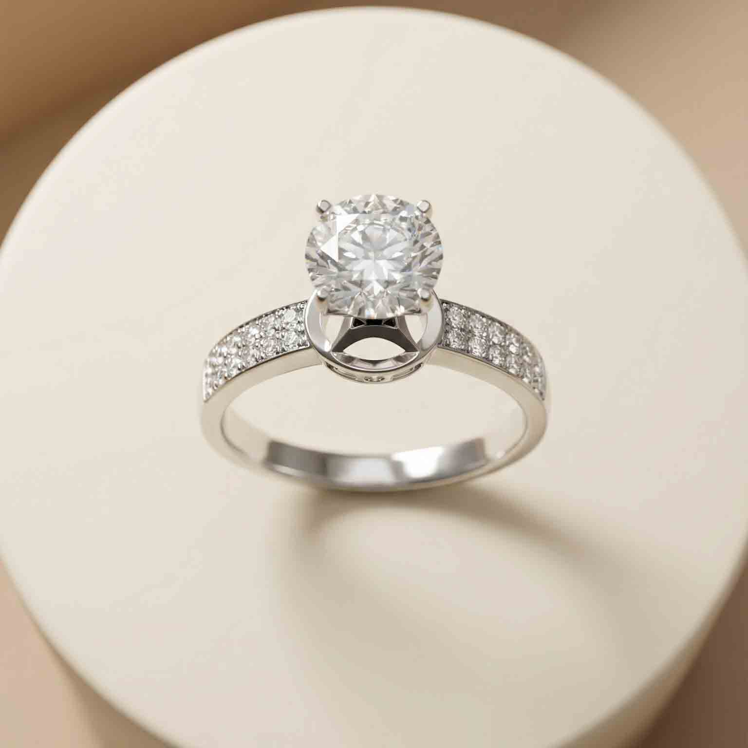 Nhẫn Platinum thiết kế Floral Petal Pavé BN JEWELRY | 7.0 Ly