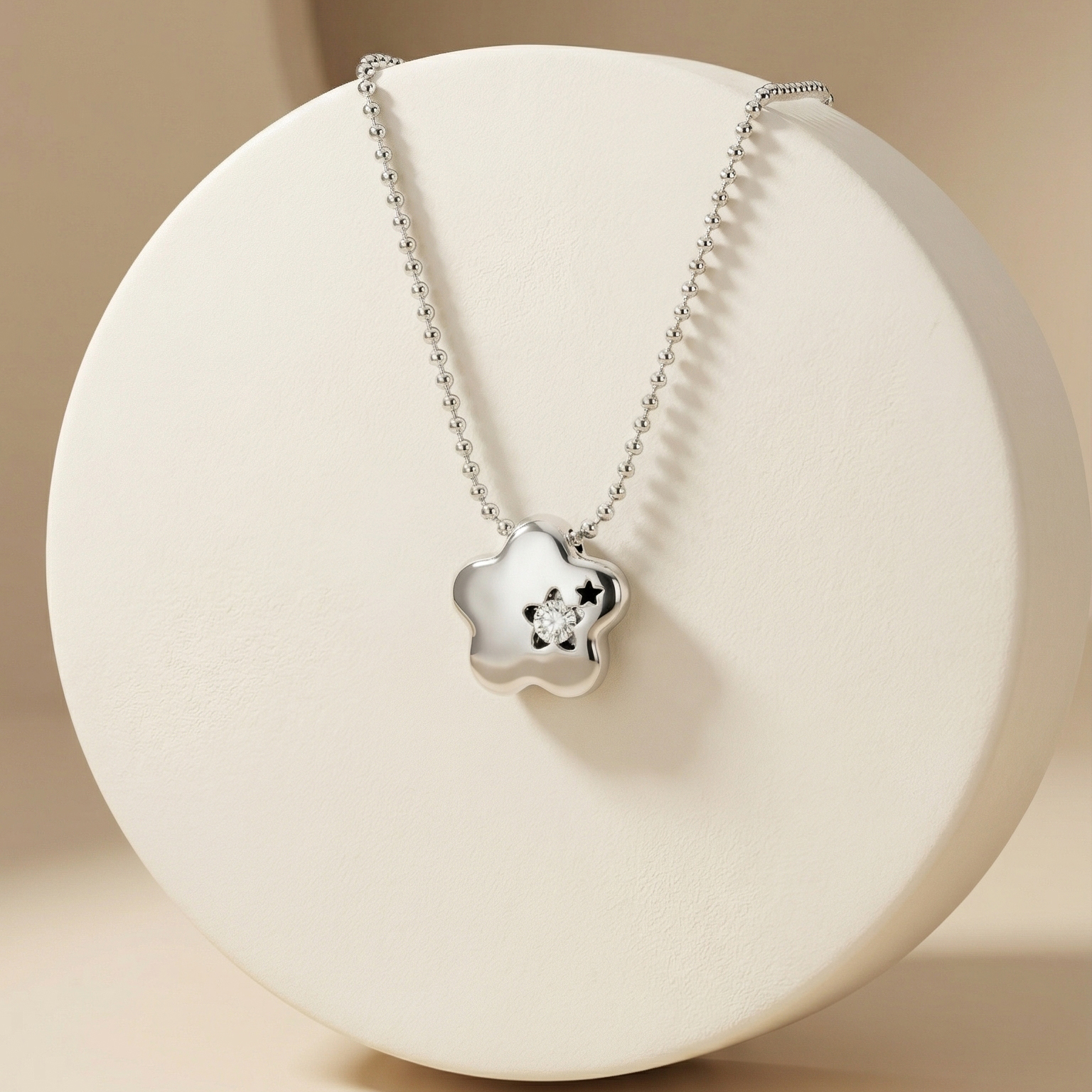 Dây chuyền GF 14K ball chain Blossom Crystal BN JEWELRY