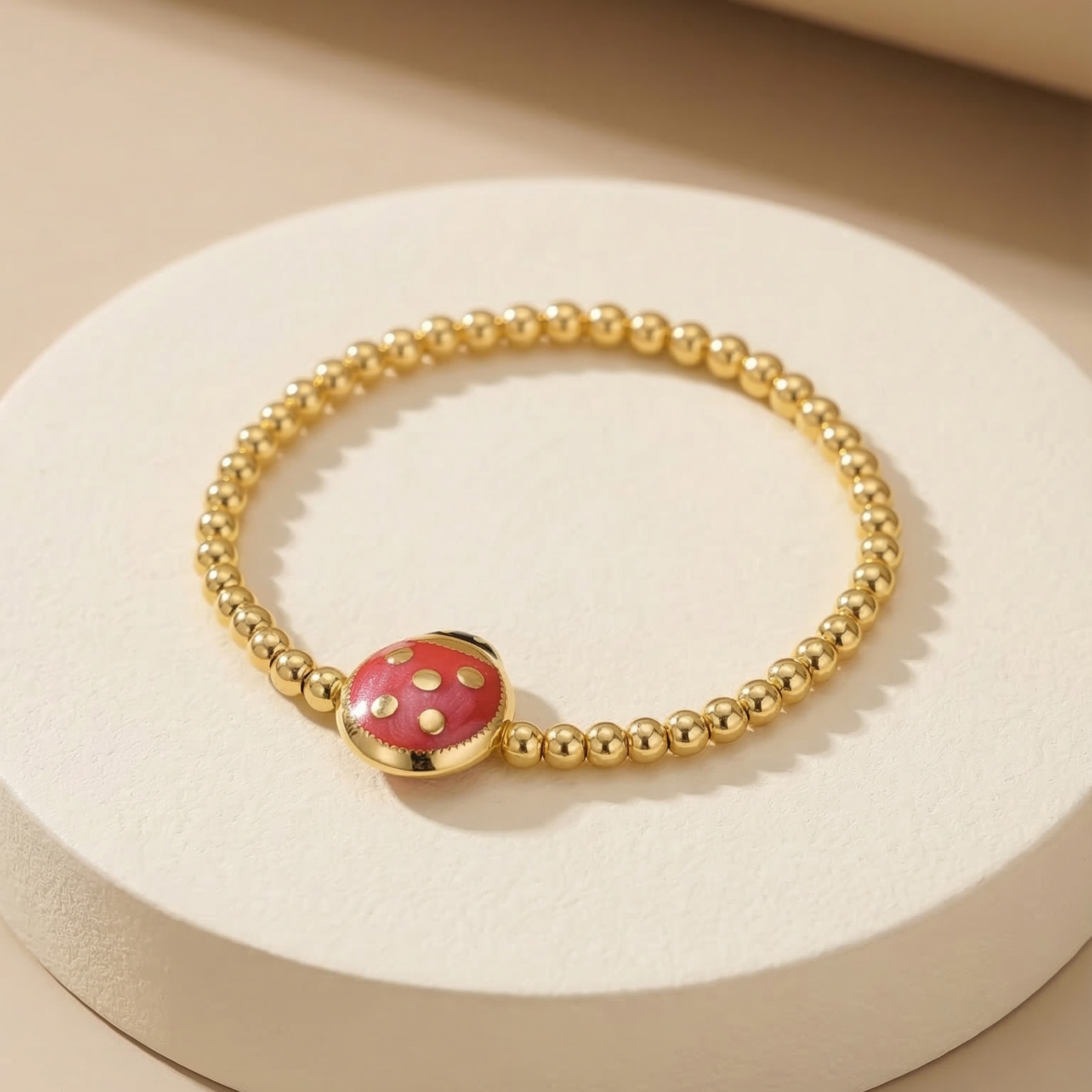 Lắc tay GF 14K mắt bi Mặt bọ cánh cam BN JEWELRY