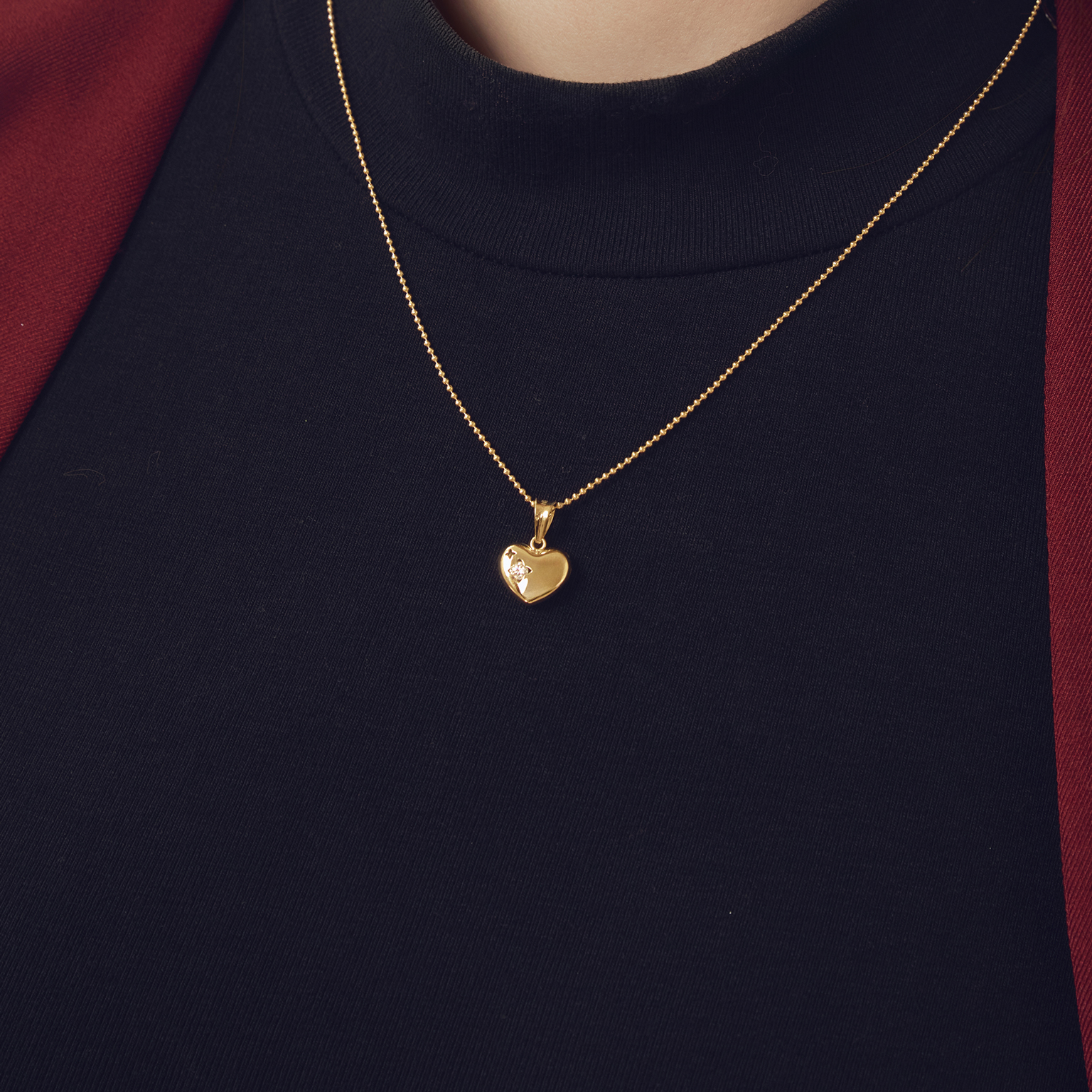 Mặt dây chuyền trái tim Blink Star Heart đính đá moissanite BN JEWELRY