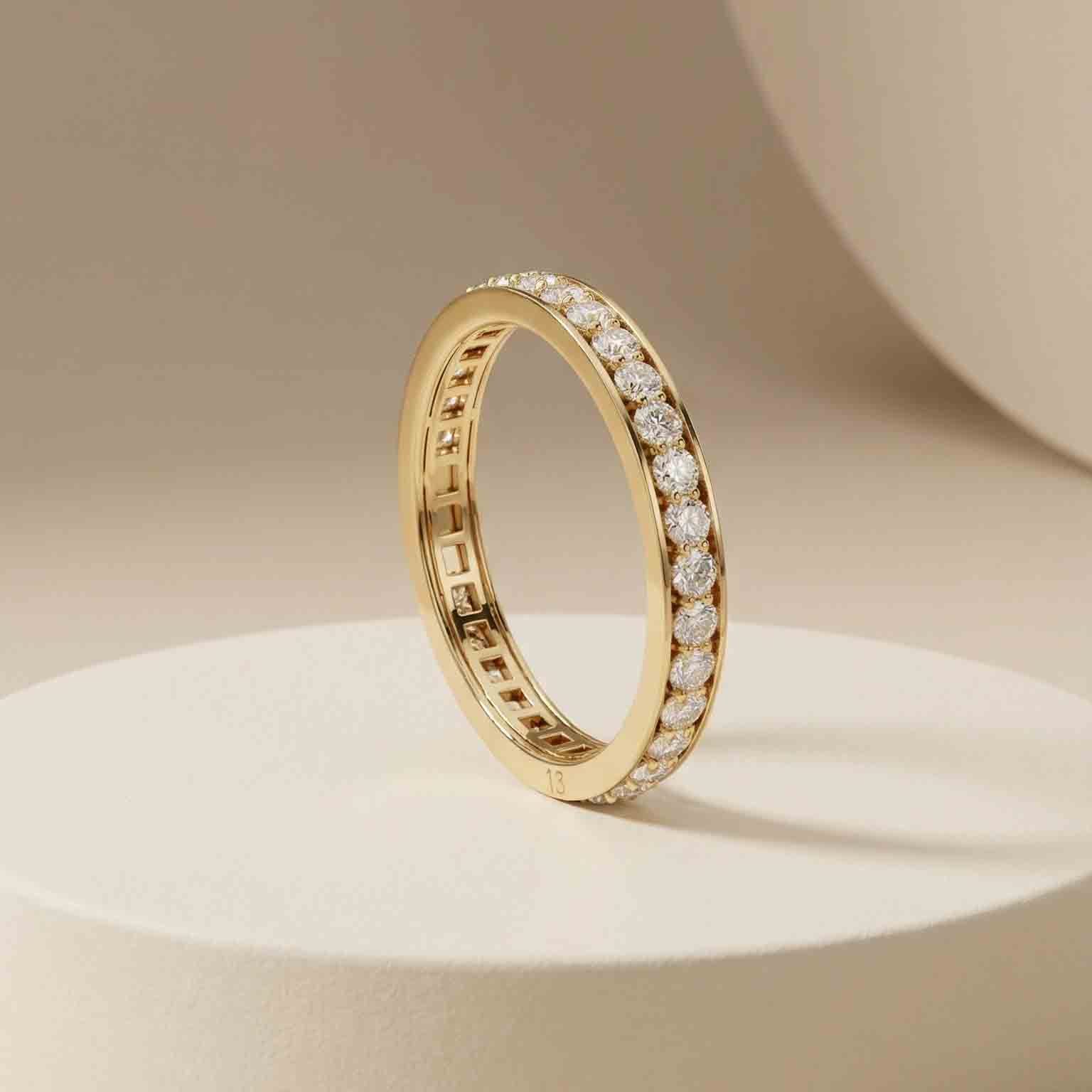 Nhẫn GF 14K thiết kế một vòng đá tấm bao quanh đai nhẫn Eternity Ring BN JEWELRY
