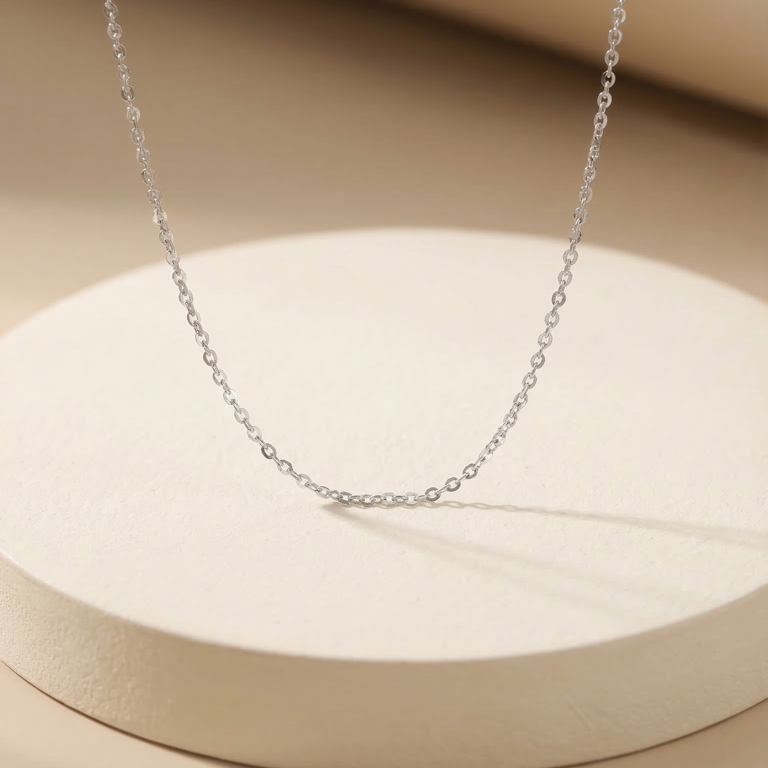 Dây chuyền Platinum mắt khế dainty chain BN JEWELRY | bản 4 zem - FK40L_PT