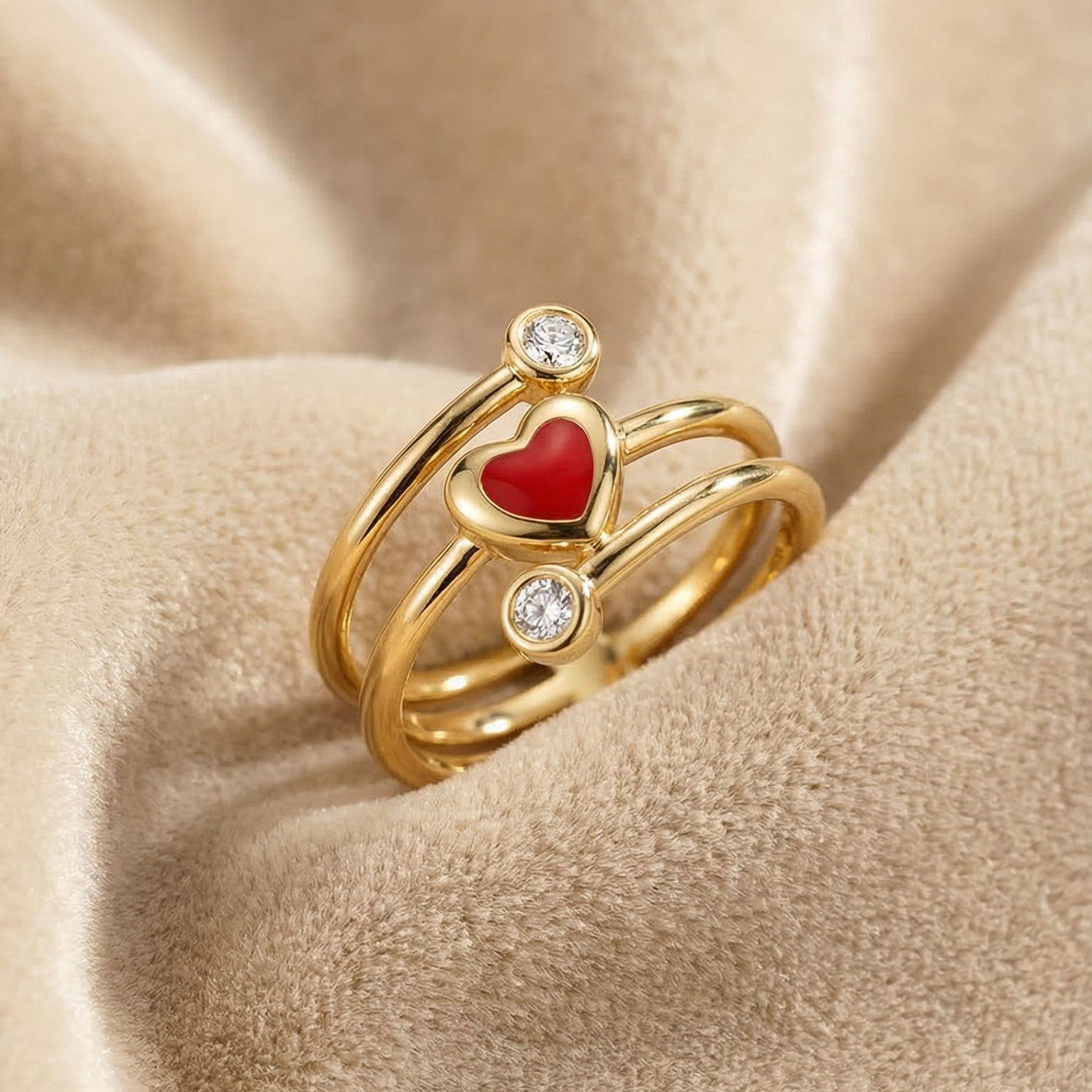 Nhẫn GF 14K xoắn vòng trái tim Amora BN JEWELRY