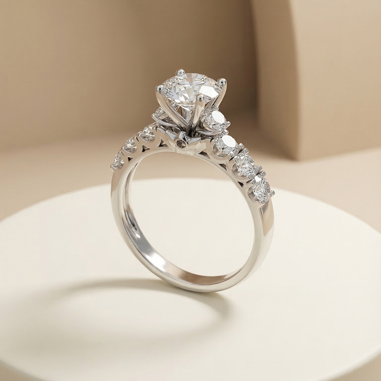 Nhẫn Platinum thiết kế Venus BN JEWELRY | đá 7.0 ly