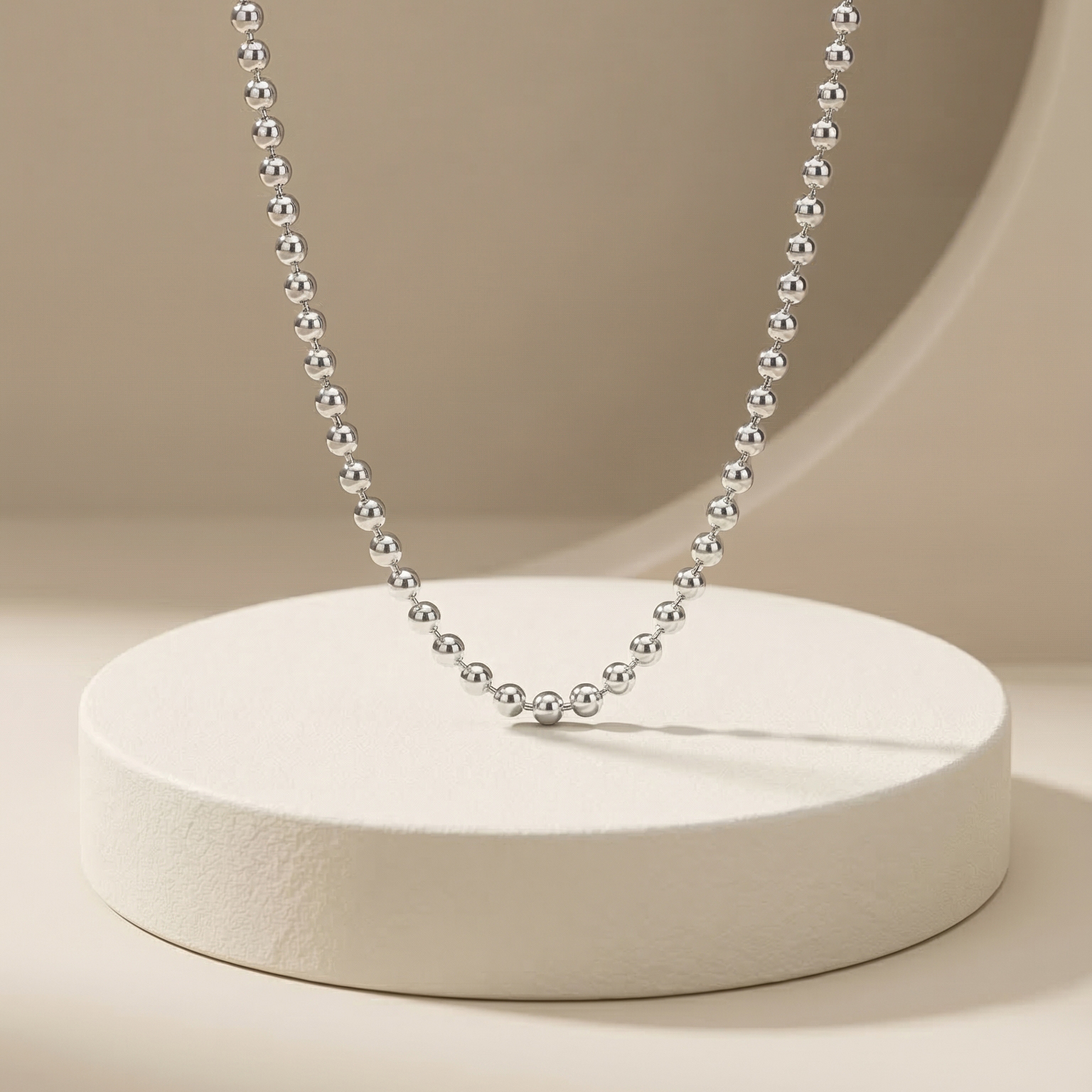 Dây chuyền trơn GF 14K mắt bi ball chain BN JEWELRY | 1ly2 (không có mặt)