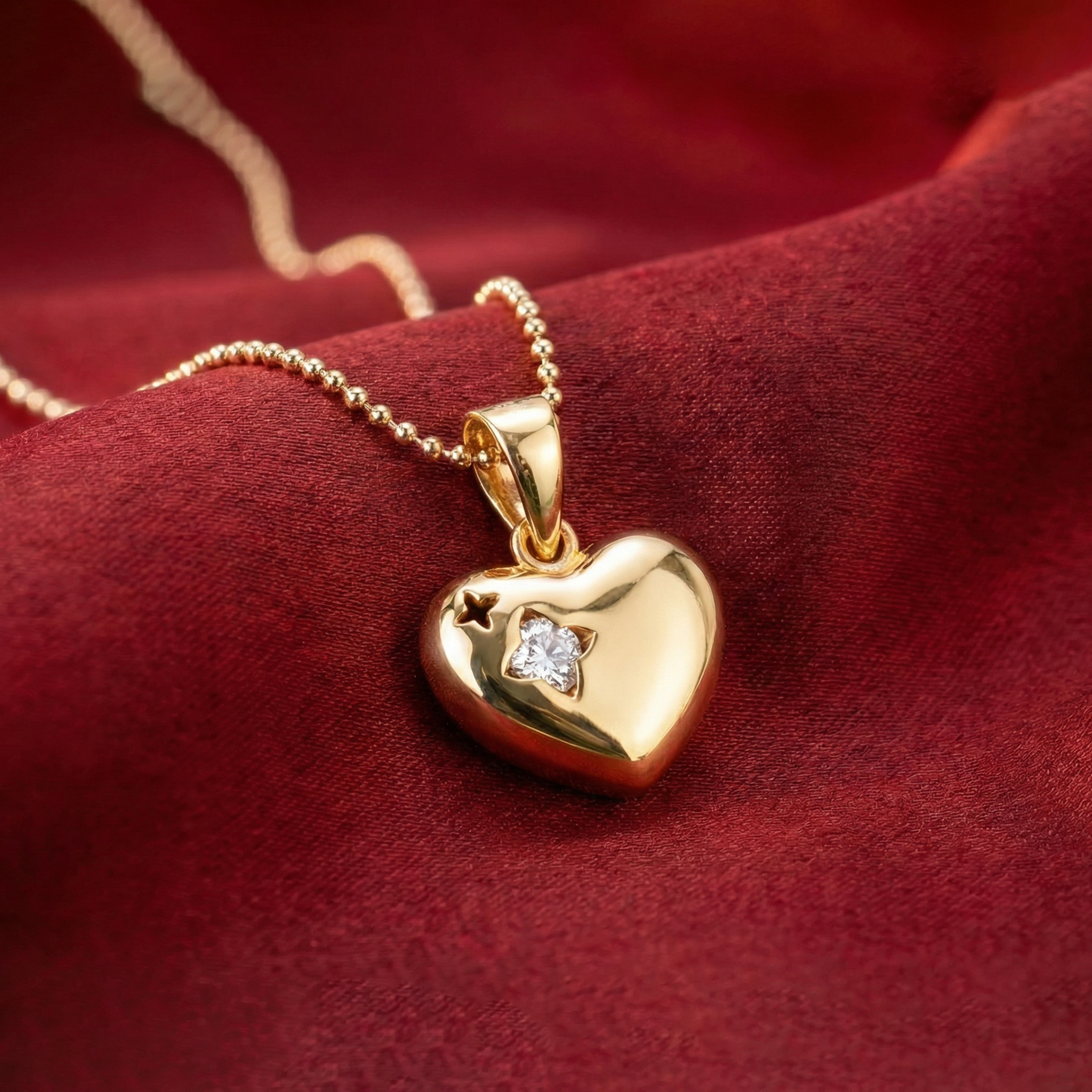 Mặt dây chuyền trái tim Fever Clove Heart đính đá moissanite BN JEWELRY