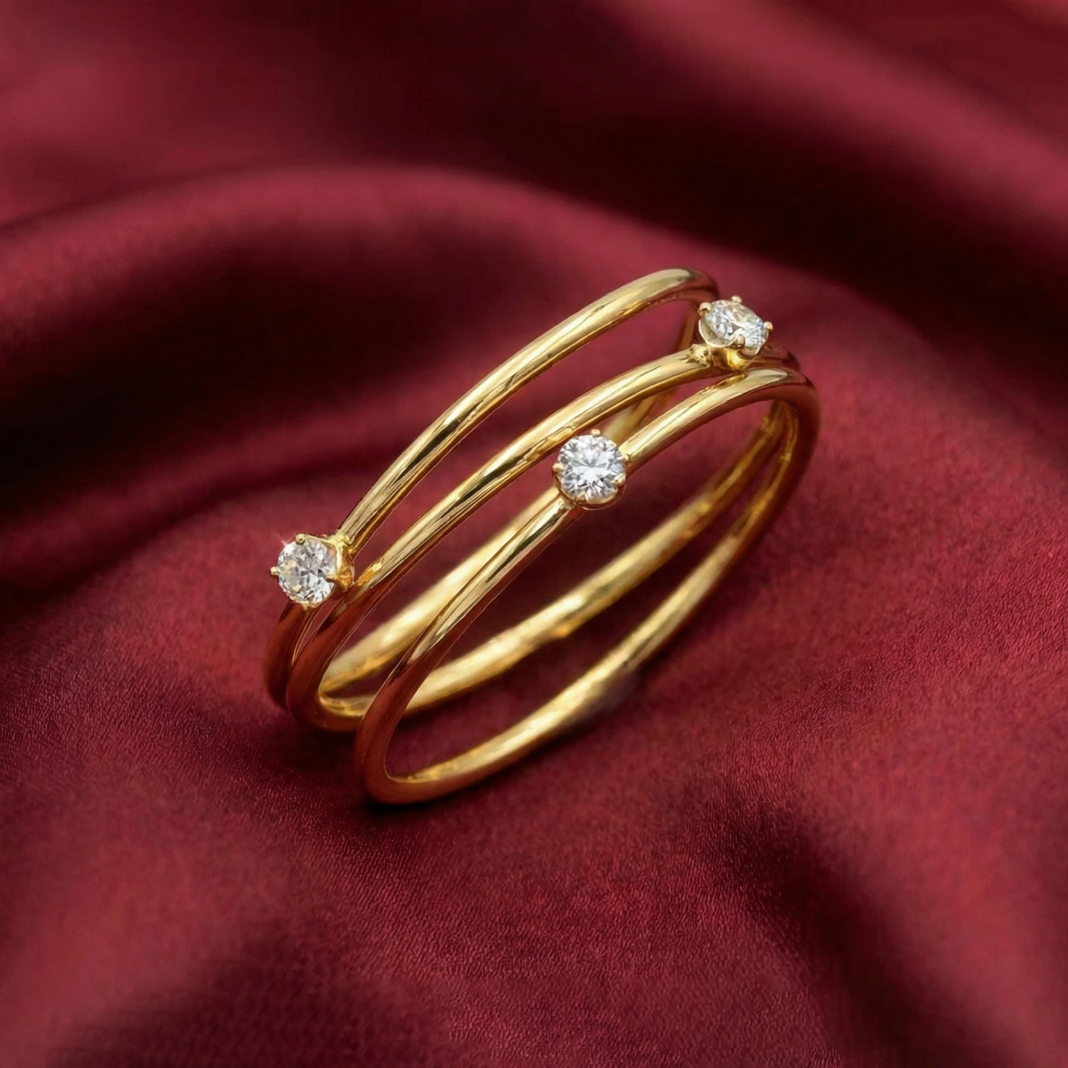 Nhẫn thiết kế xoắn vòng Trinity BN JEWELRY