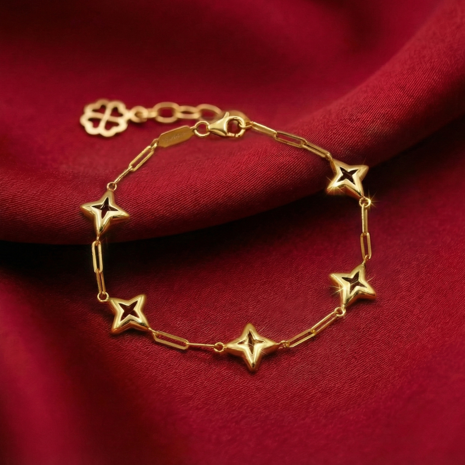 Lắc tay mắt paperclip chuỗi ngôi sao Polaris Omni BN JEWELRY | 5 charm